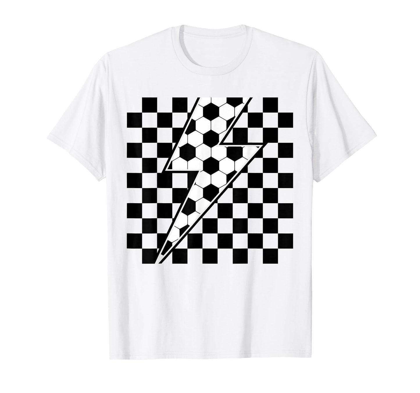 Lightning Bolt Checkered Aesthetic T-Shirt - Streetwear Style for Adults - T-Shirt, Sweatshirt, Hoodie