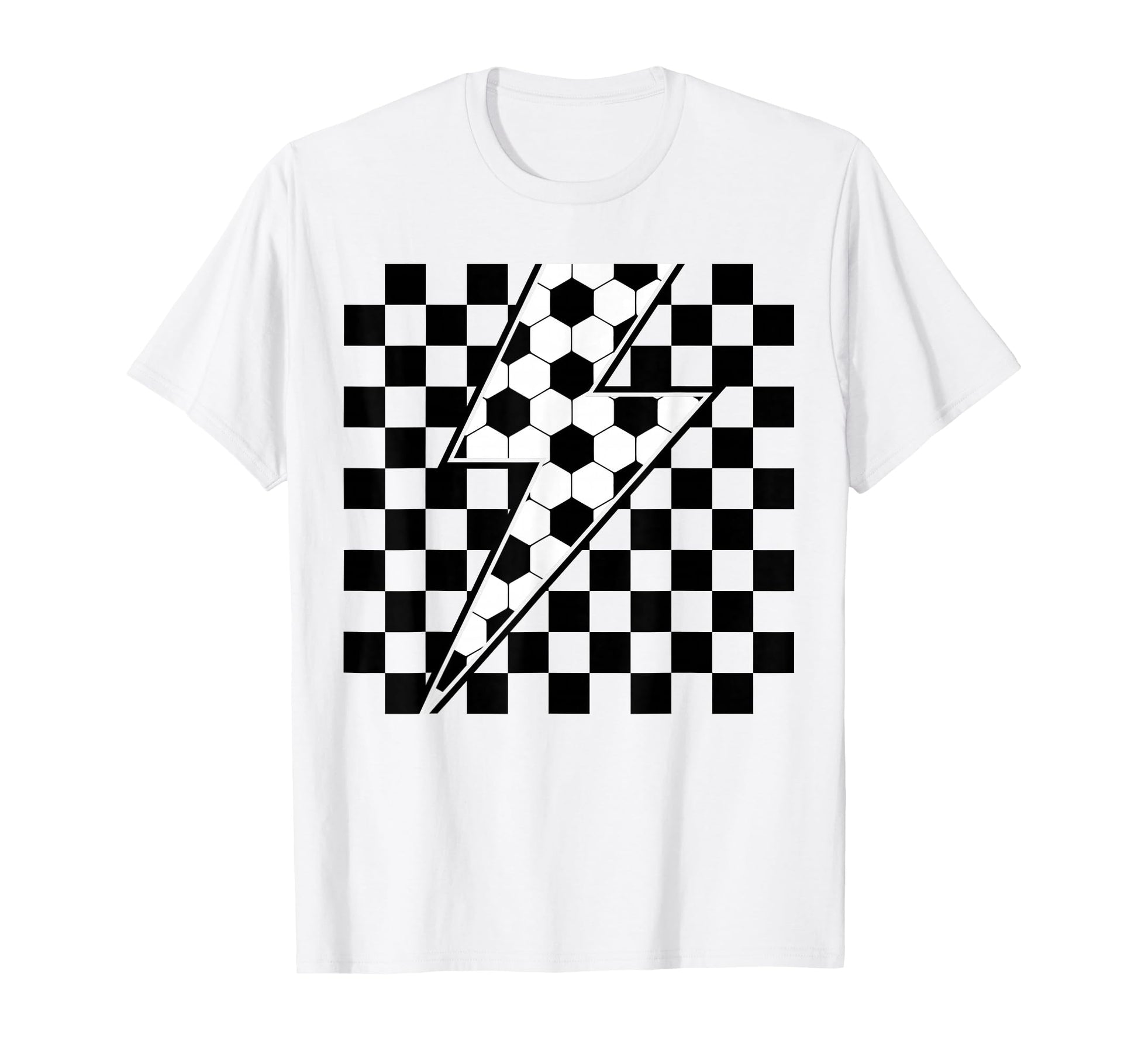 Lightning Bolt Checkered Aesthetic T-Shirt - Streetwear Style for Adults - T-Shirt, Sweatshirt, Hoodie
