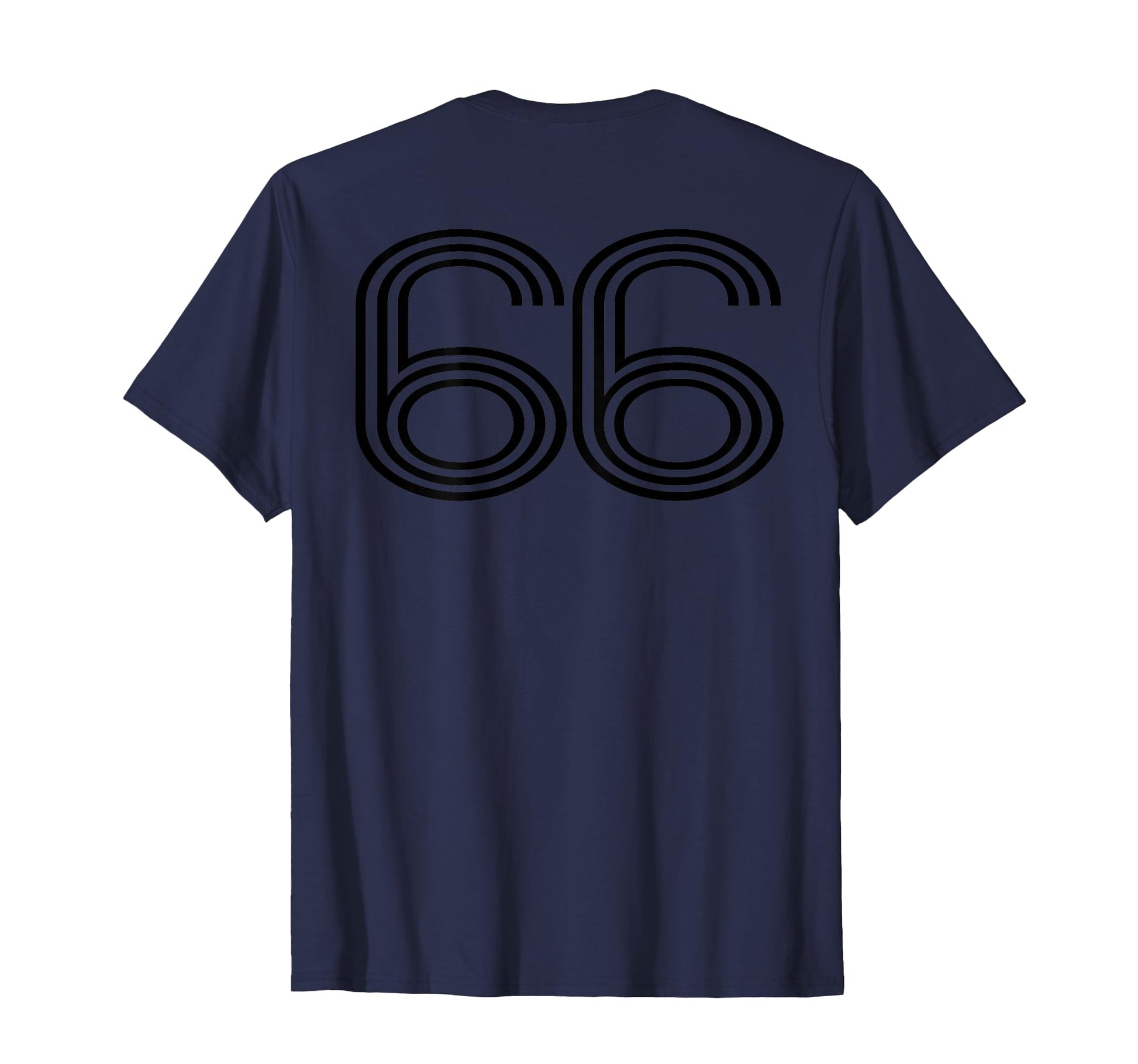 Number 66 Baseball Football Soccer Back T-Shirt - Trendy Graphic Men Women - T-Shirt, Sweatshirt, Hoodie