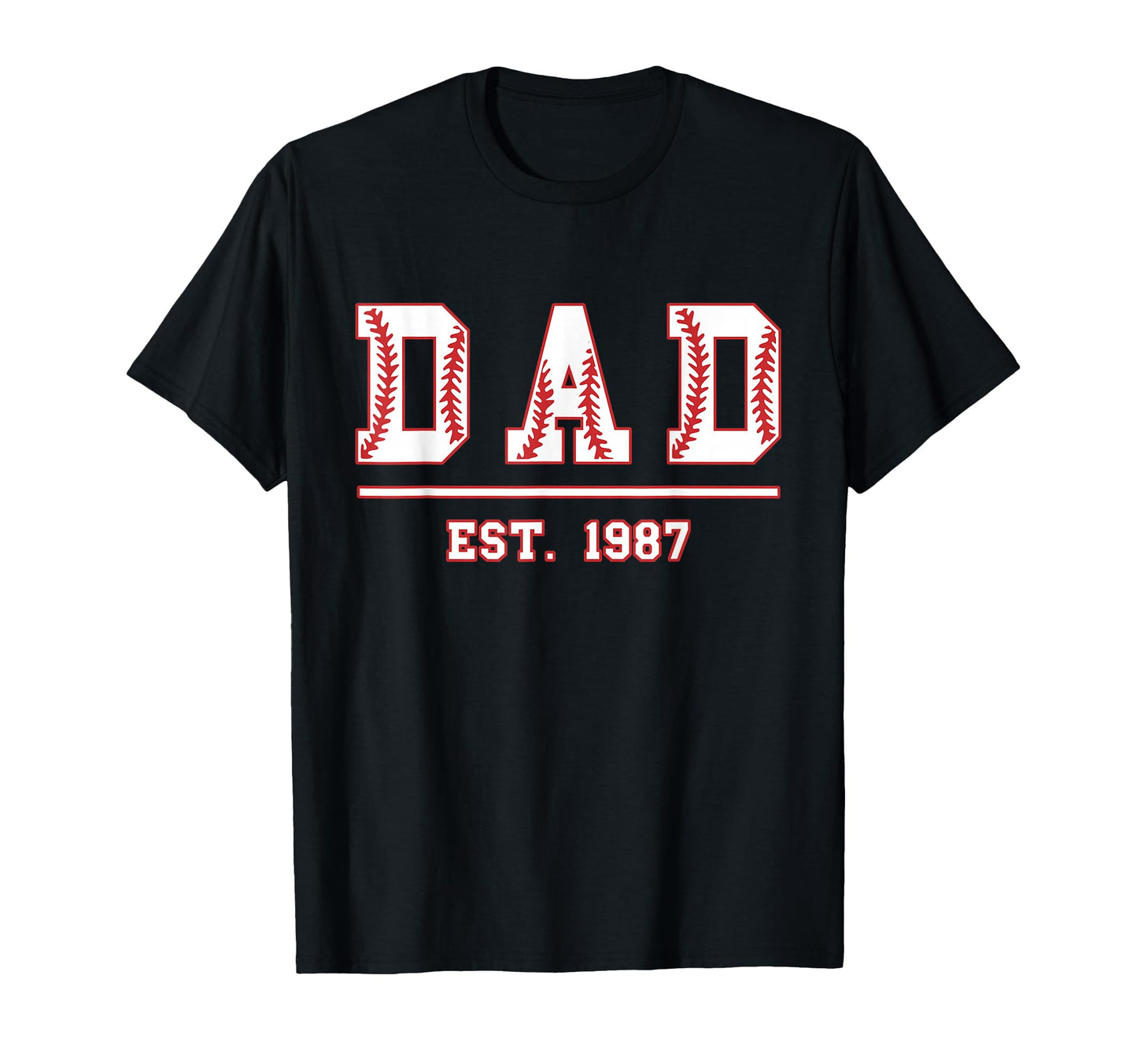 Dad Est 1987 Funny Sports Year T-Shirt - Custom Art Print Unisex - T-Shirt, Sweatshirt, Hoodie