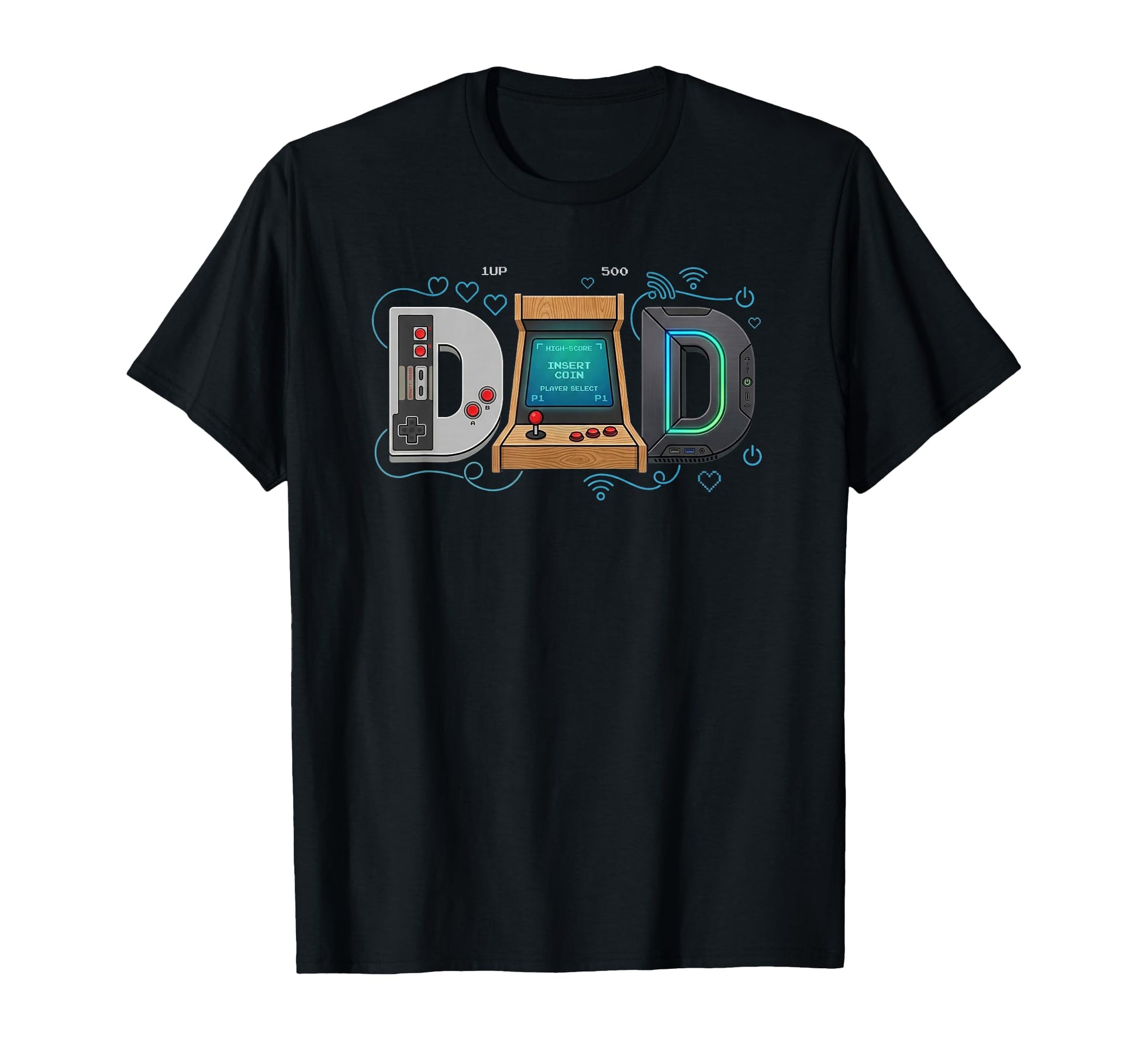 Gamer Dad Arcade Gaming Father Fathers Day T-Shirt - Trendy Graphic Unisex - T-Shirt, Sweatshirt, Hoodie