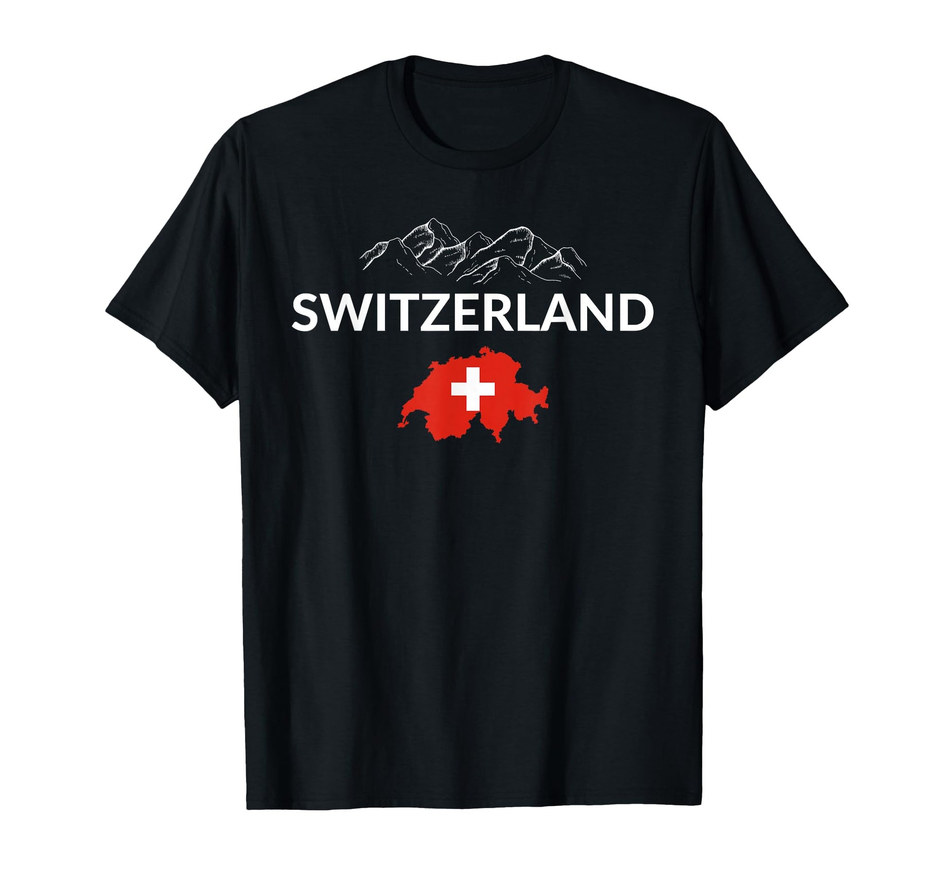 Switzerland Flag Hiking Holiday T-Shirt - Casual Everyday Wear for Adults - T-Shirt, Sweatshirt, Hoodie