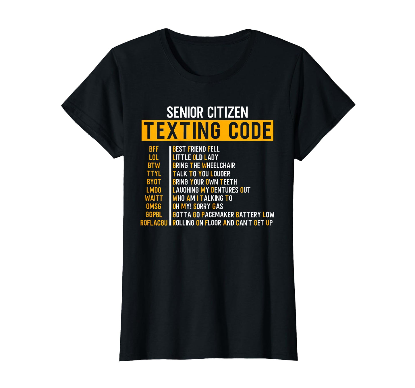 Senior Citizens Texting Code T-Shirt - Casual Everyday Wear for Adults - T-Shirt, Sweatshirt, Hoodie