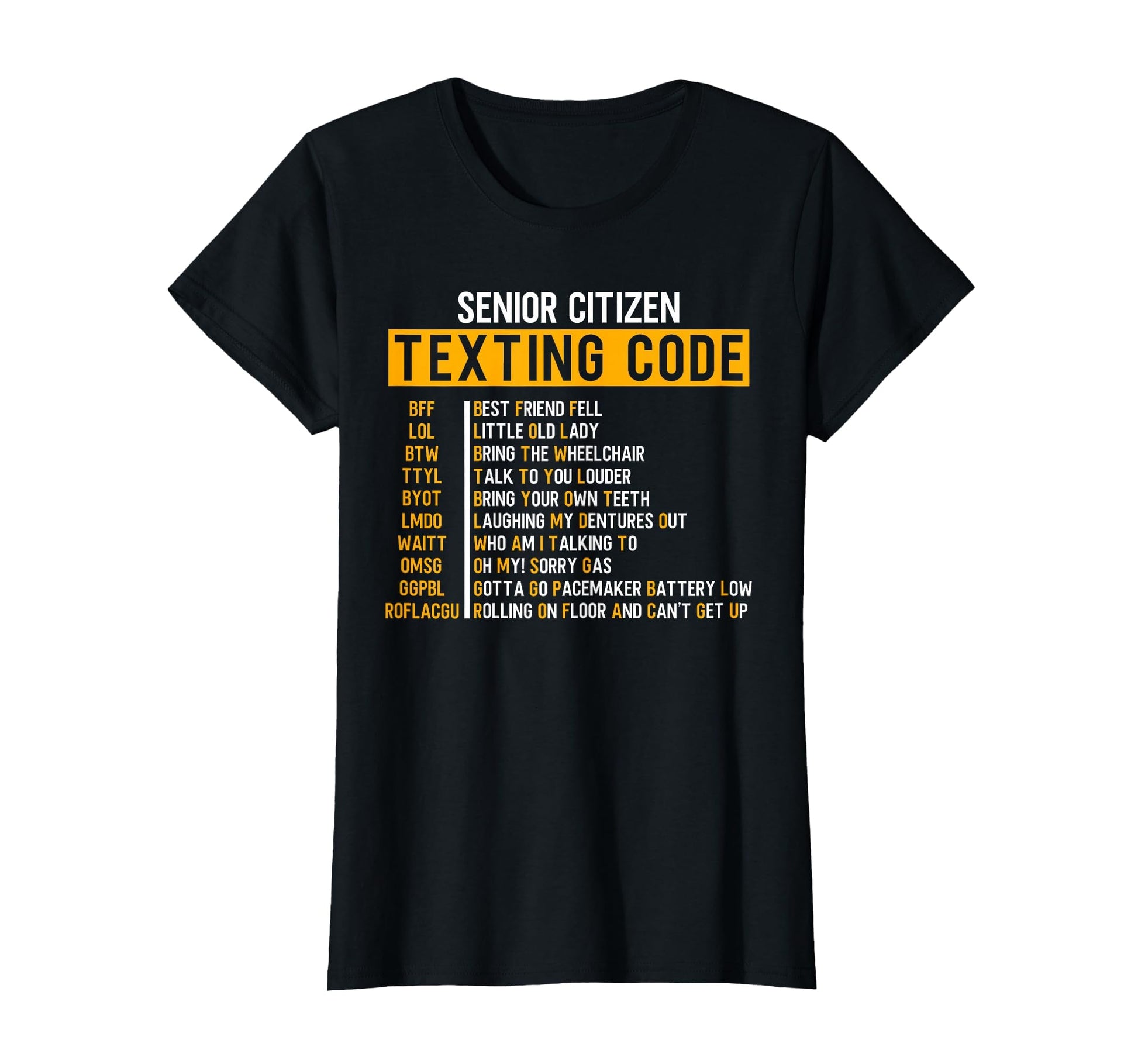 Senior Citizens Texting Code T-Shirt - Casual Everyday Wear for Adults - T-Shirt, Sweatshirt, Hoodie