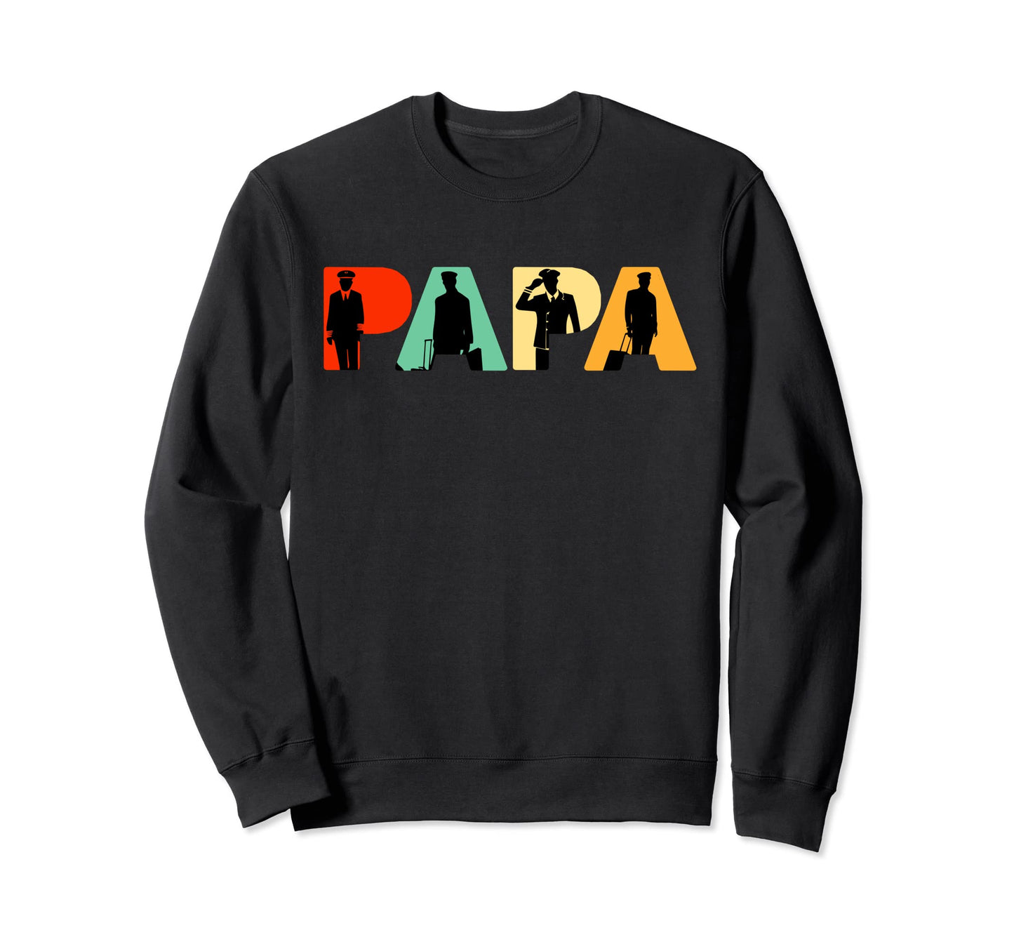 Pilot Dad Funny Papa Pilot Sweatshirt - Custom Art Print for Adults - T-Shirt, Sweatshirt, Hoodie