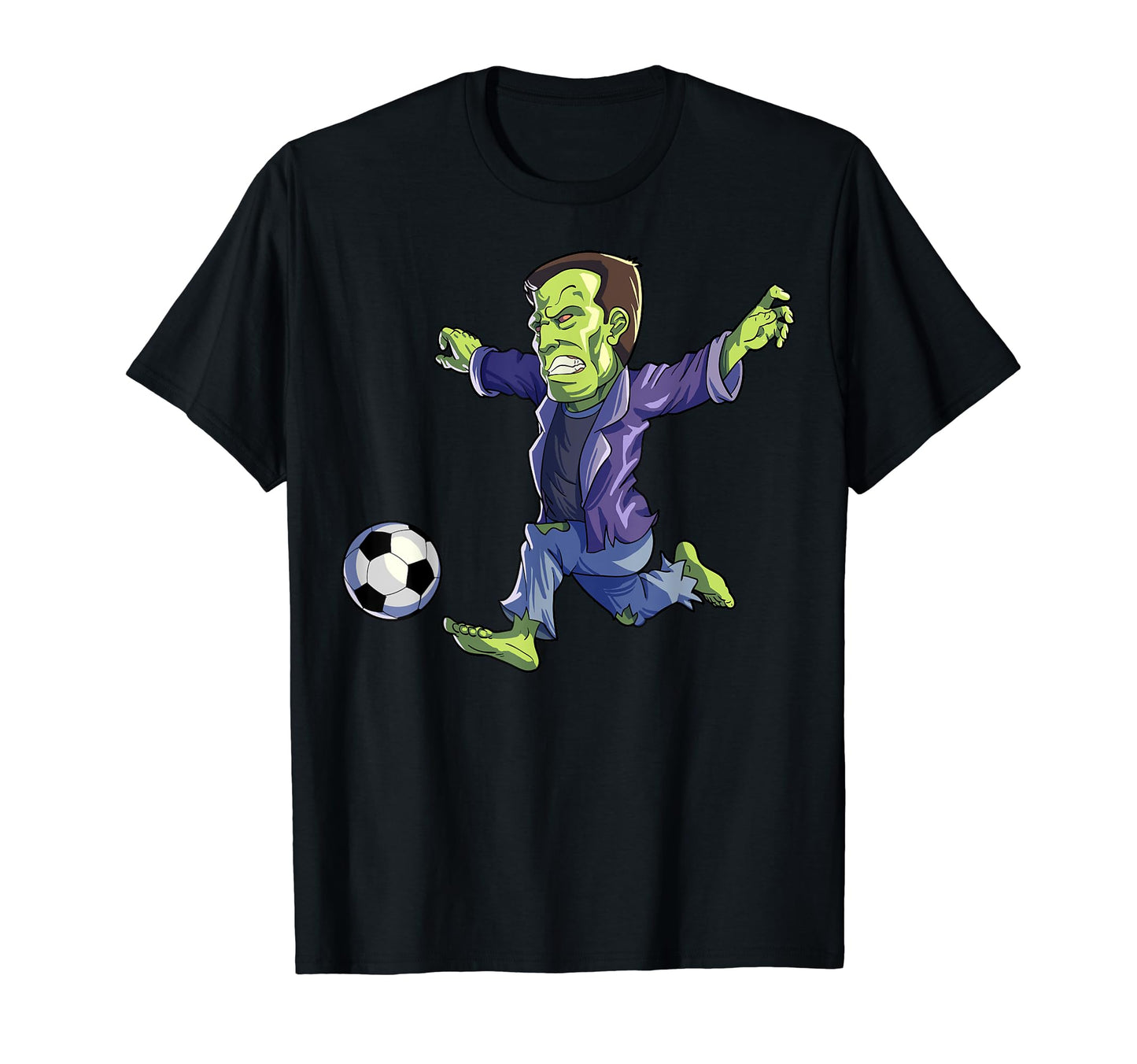 Soccer Frankenstein Halloween Soccer T-Shirt - Custom Art Print Men Women - T-Shirt, Sweatshirt, Hoodie