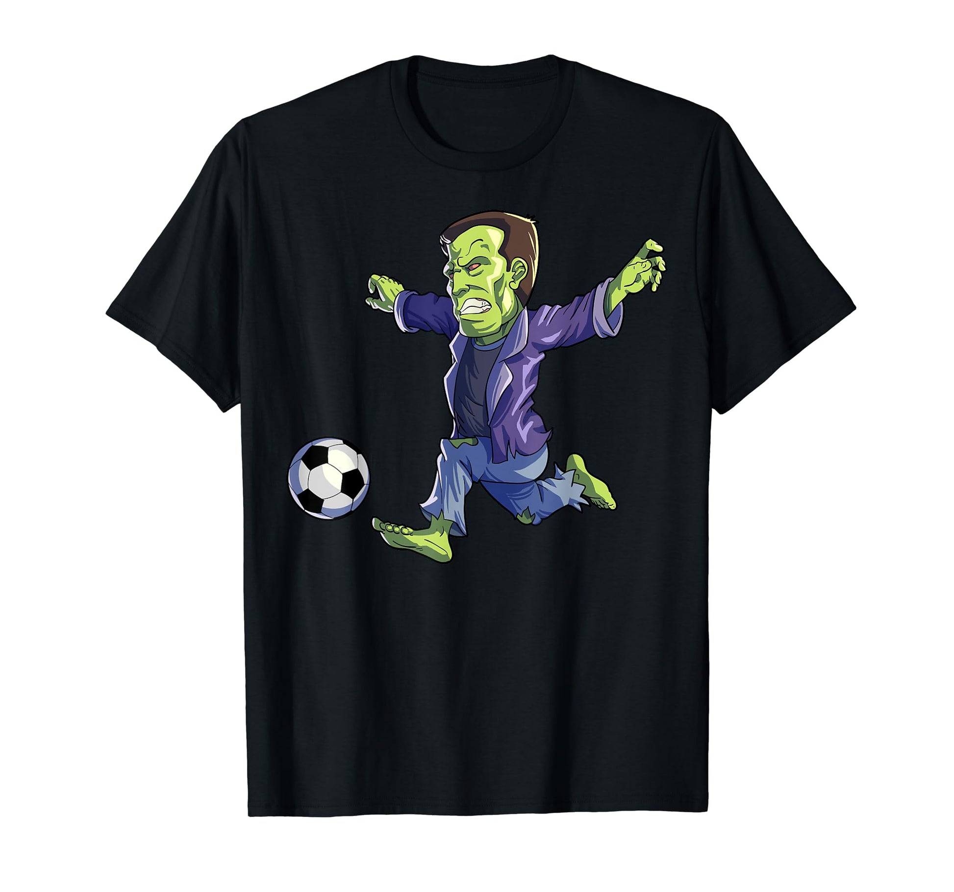 Soccer Frankenstein Halloween Soccer T-Shirt - Custom Art Print Men Women - T-Shirt, Sweatshirt, Hoodie