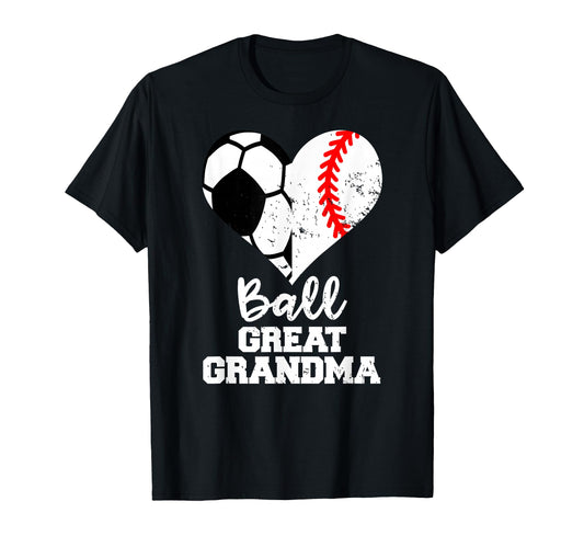 Ball Great Grandma Heart Funny Soccer T-Shirt - Graphic Print Unisex - T-Shirt, Sweatshirt, Hoodie