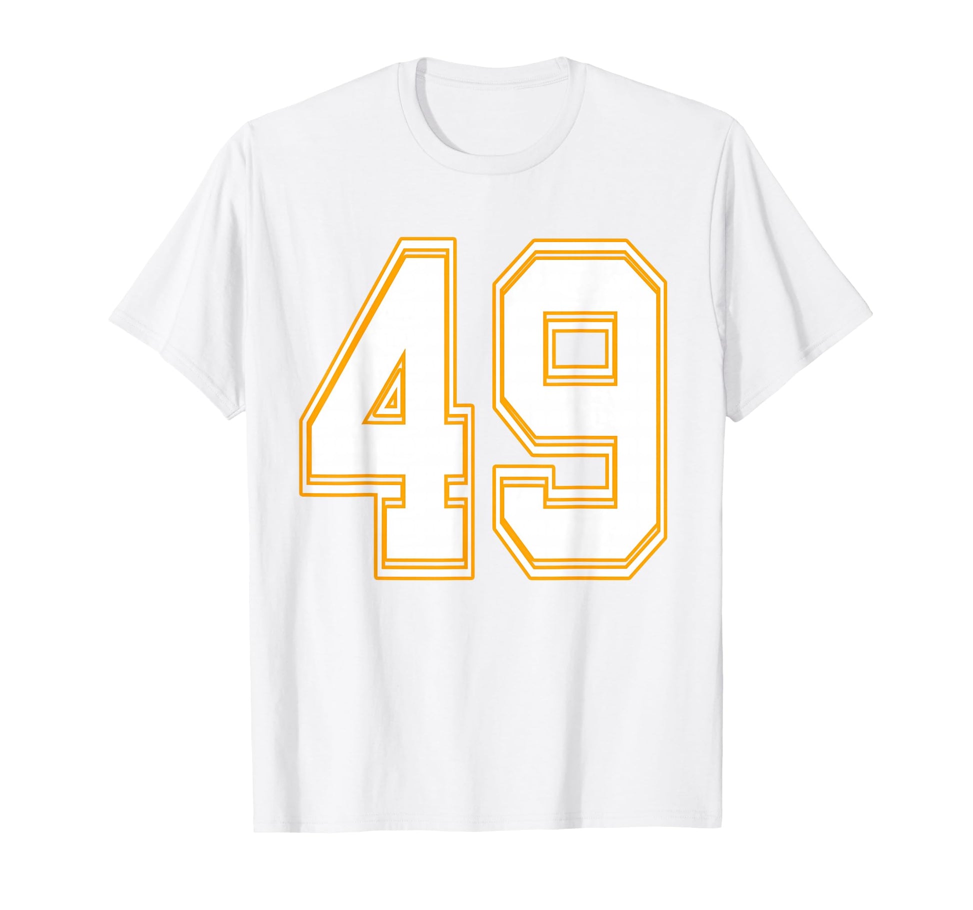 Number 49 Red Yellow White Football T-Shirt - Custom Art Print for Adults - T-Shirt, Sweatshirt, Hoodie