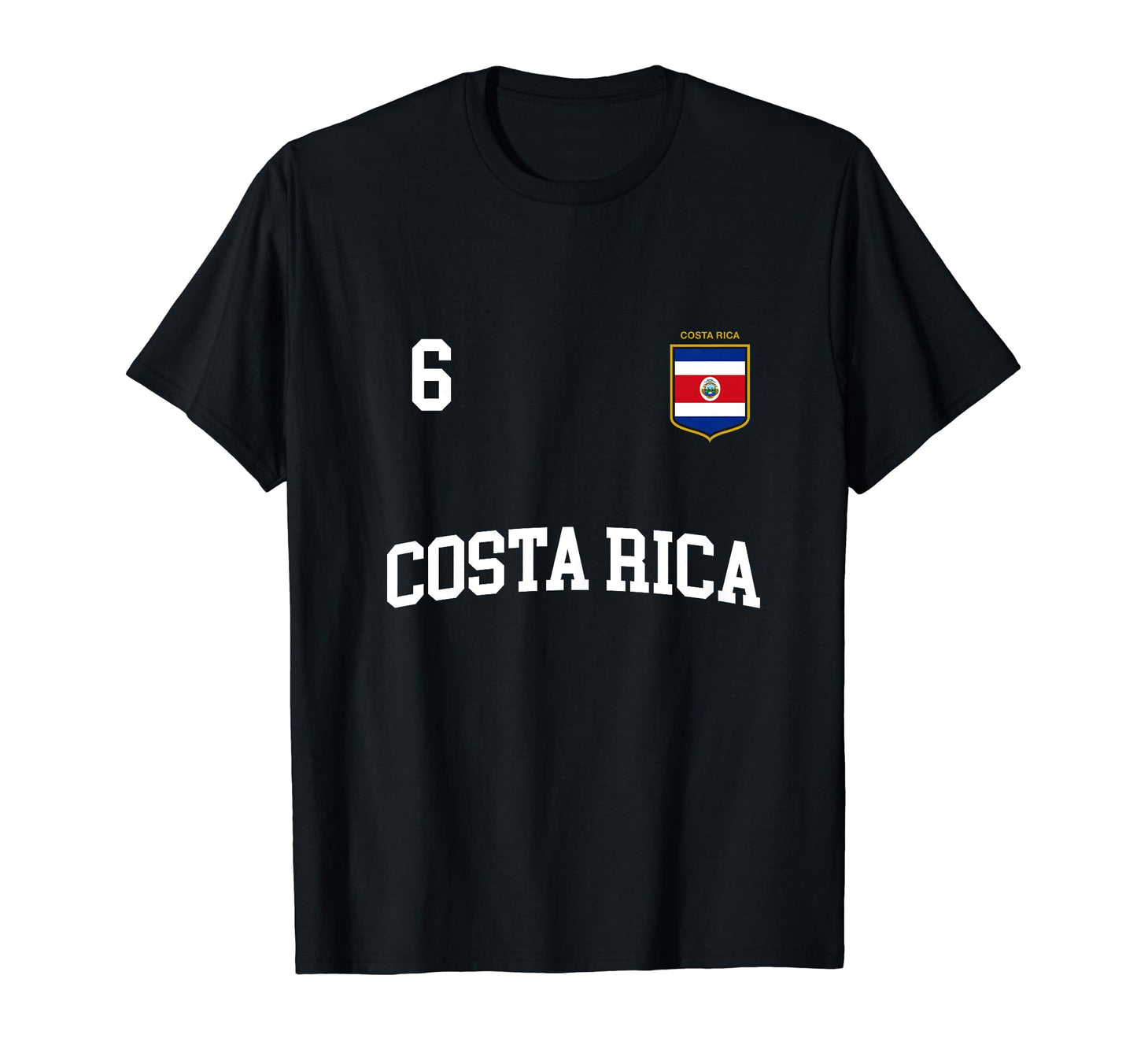 Costa Rica Team Sports Number 6 T-Shirt - Fun Novelty Design for Adults - T-Shirt, Sweatshirt, Hoodie