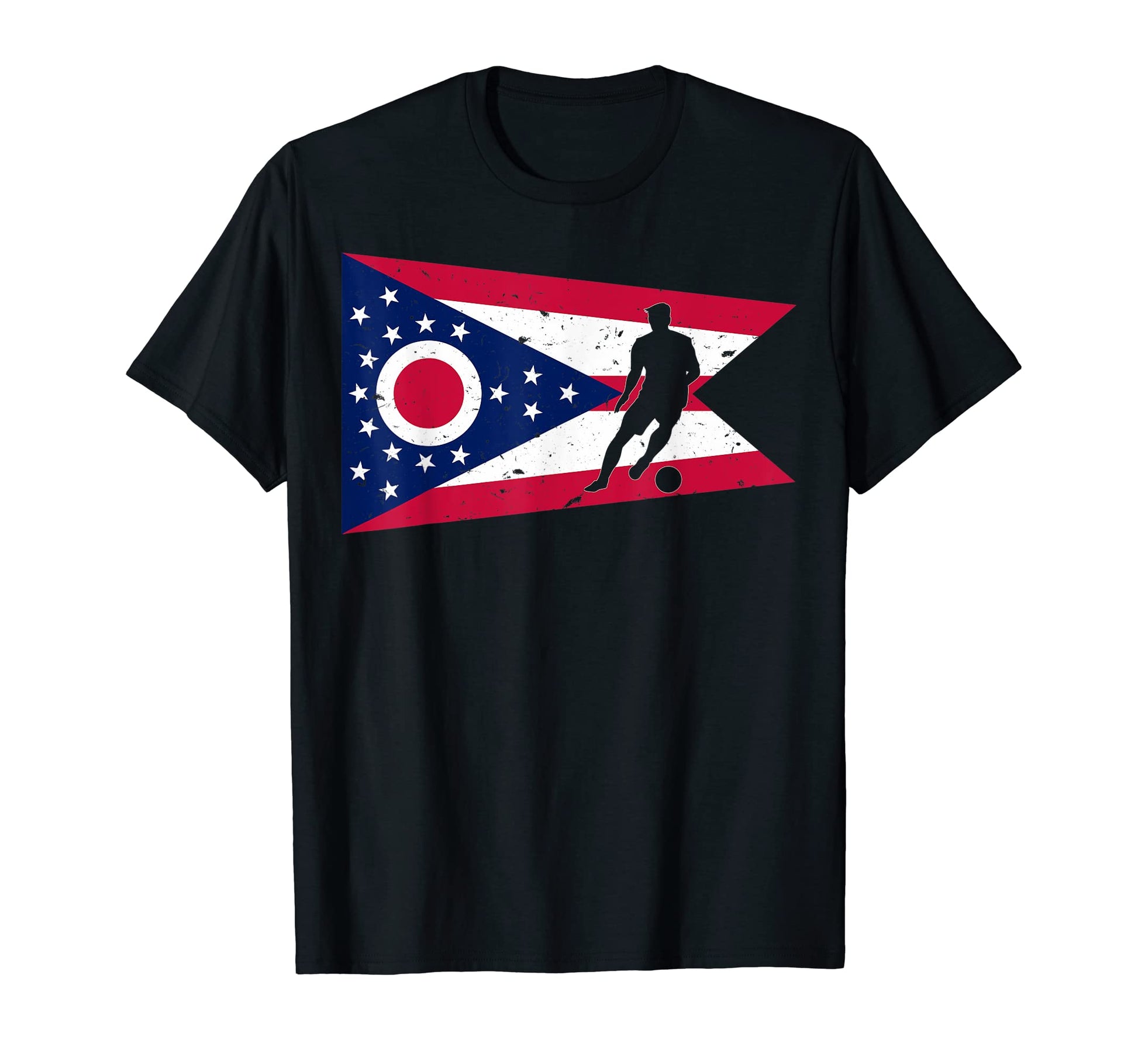 Soccer Sports Soccer Player Ohio Flag T-Shirt - Custom Art Print Unisex - T-Shirt, Sweatshirt, Hoodie