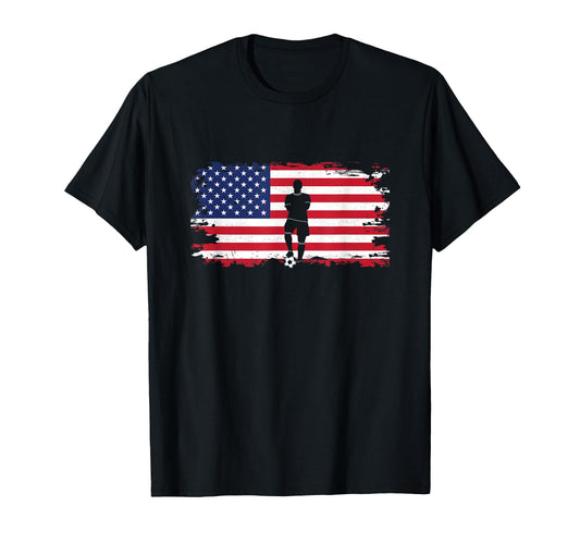 American Flag Soccer Soccer T-Shirt - Streetwear Style Men Women - T-Shirt, Sweatshirt, Hoodie