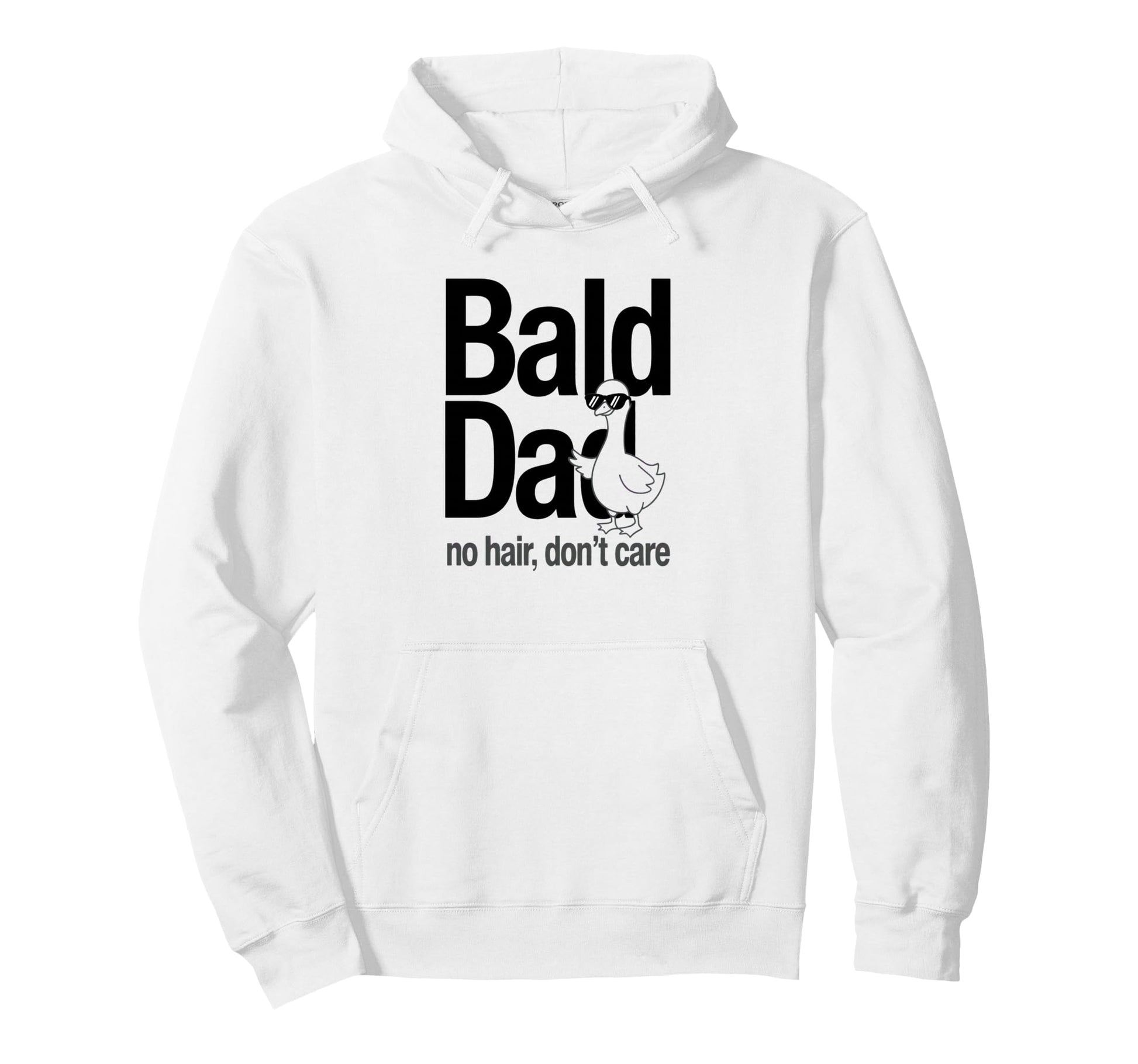 Funny Bald Dad Duck No Hair Dont Care Hoodie - Graphic Print Men Women - T-Shirt, Sweatshirt, Hoodie