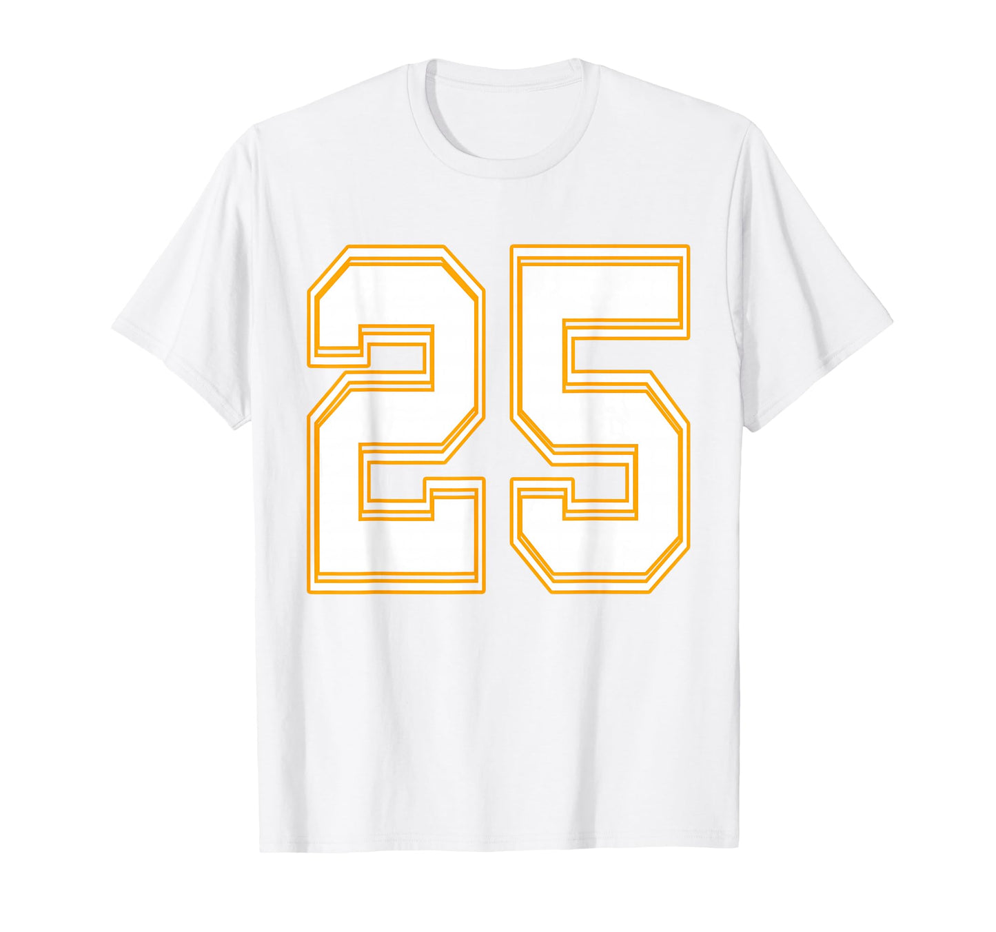 Number 25 Red Yellow White Football T-Shirt - Unique Graphic Men Women - T-Shirt, Sweatshirt, Hoodie