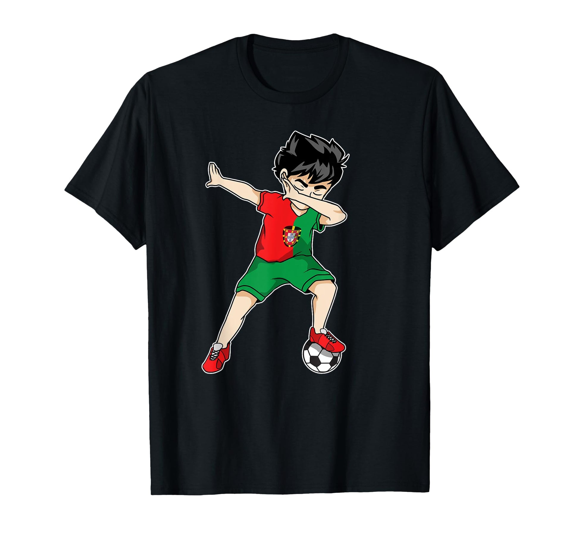 Dabbing Soccer Portugal Football T-Shirt - Minimalist Print Men Women - T-Shirt, Sweatshirt, Hoodie