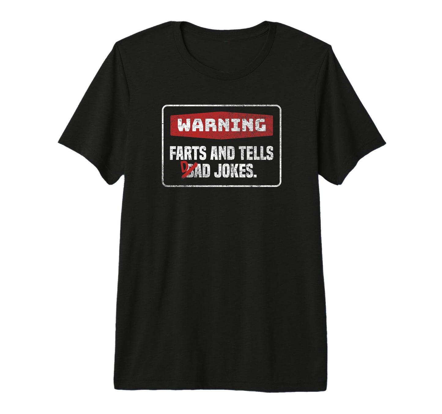 Trendy Centered Warning Dad Jokes Tri T-Shirt - Novelty Apparel for Adults - T-Shirt, Sweatshirt, Hoodie