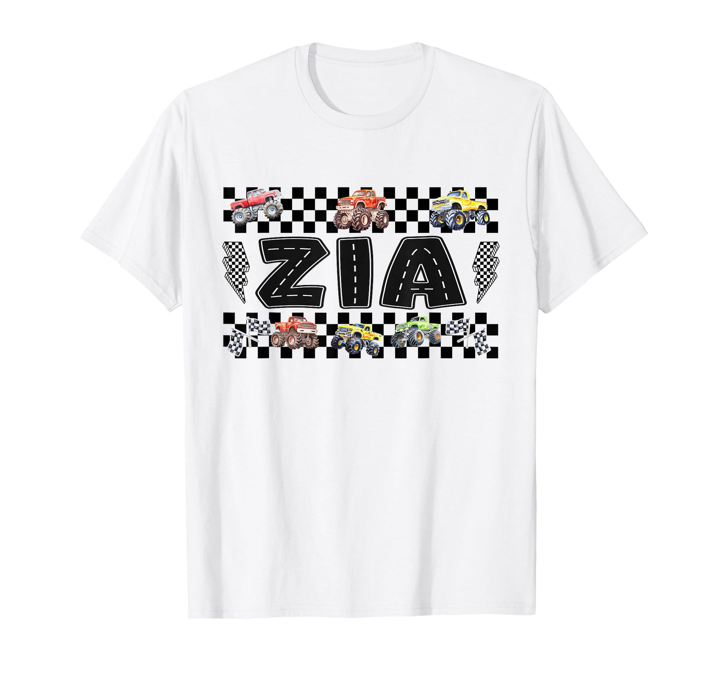 Zia Monster Truck Family Crew Birthday T-Shirt - Trendy Graphic for Adults - T-Shirt, Sweatshirt, Hoodie