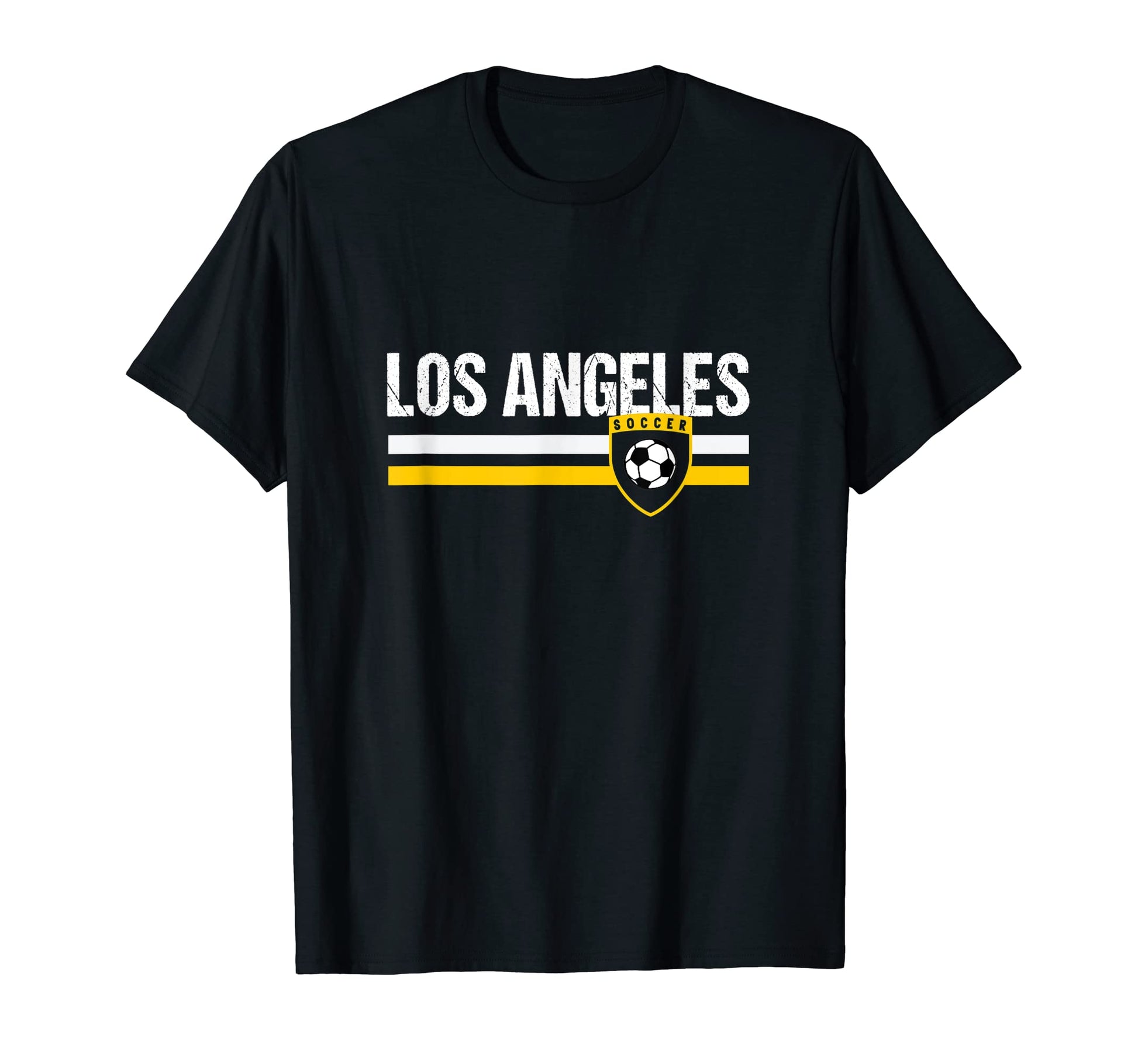 Los Angeles Yellow White Soccer Fan T-Shirt - Minimalist Print Men Women - T-Shirt, Sweatshirt, Hoodie