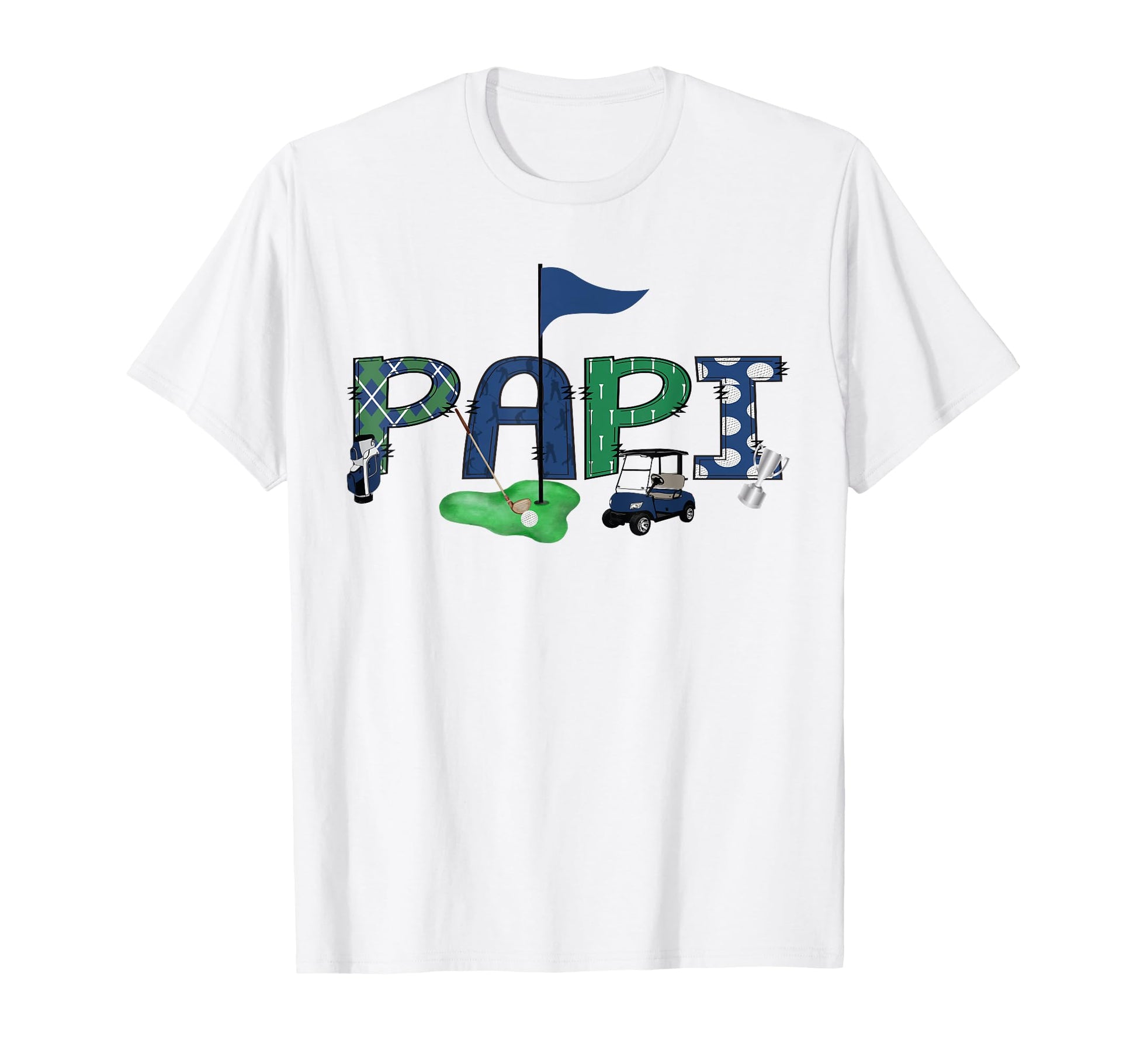 Papi Birthday Hole One Golf Sport T-Shirt - Custom Art Print Men Women - T-Shirt, Sweatshirt, Hoodie
