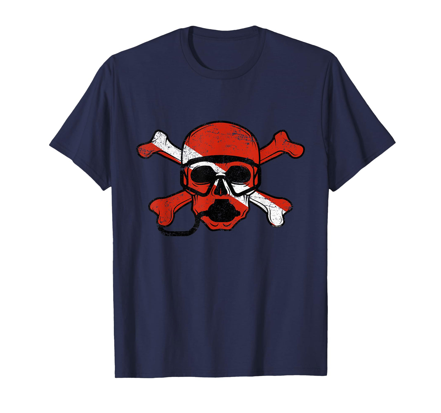 Distressed Pirate Scuba Diving T-Shirt - Casual Everyday Wear Men Women - T-Shirt, Sweatshirt, Hoodie