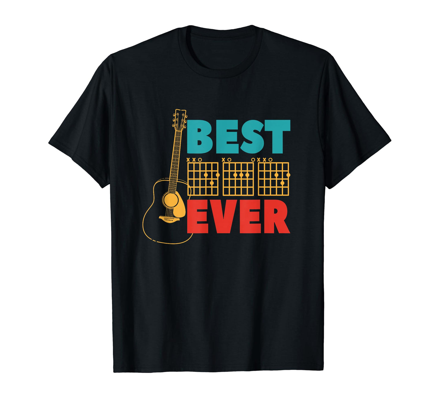 Best Dad Ever Guitar Chord Dad Guitarists T-Shirt - Graphic Print Unisex - T-Shirt, Sweatshirt, Hoodie