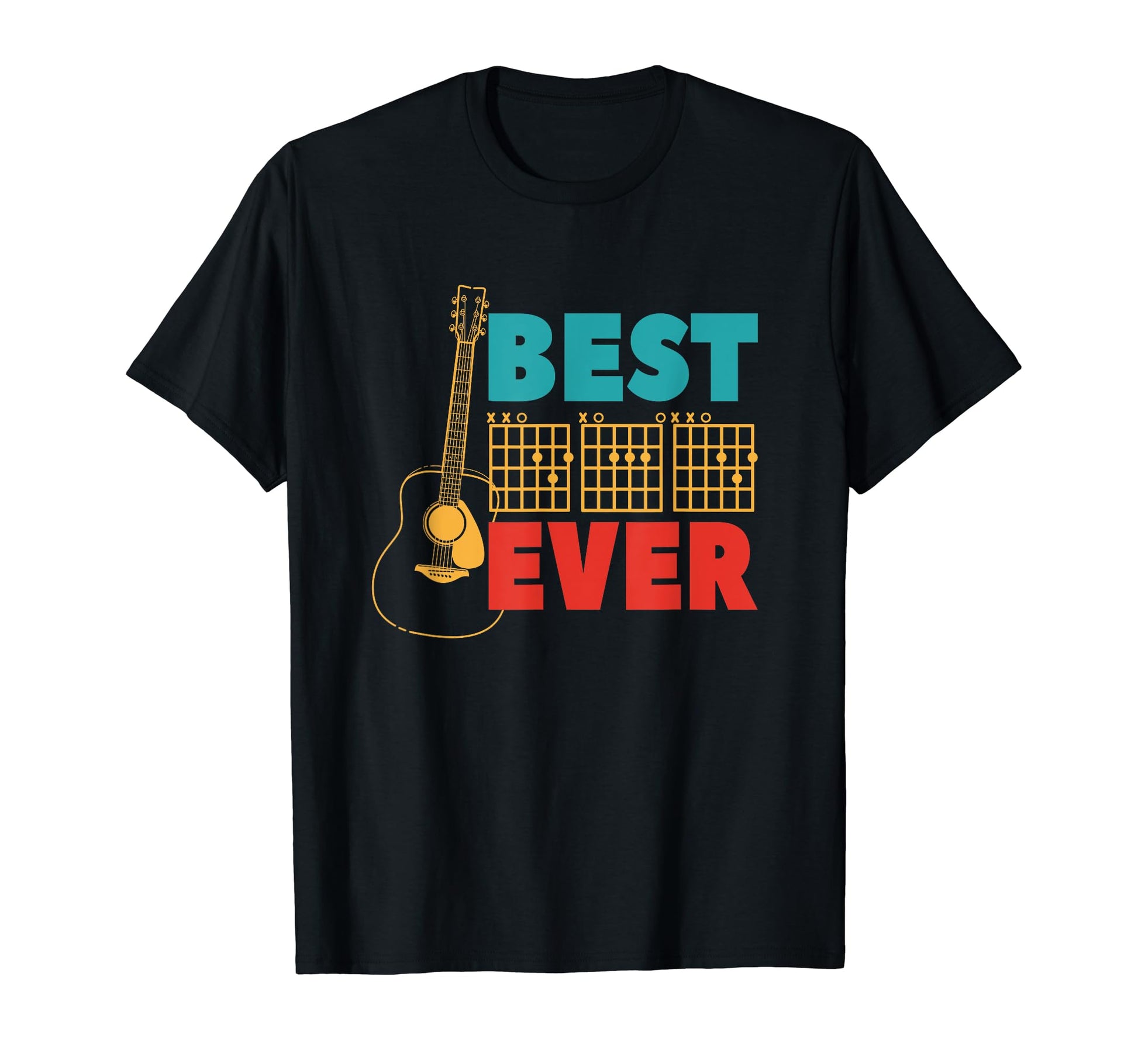 Best Dad Ever Guitar Chord Dad Guitarists T-Shirt - Graphic Print Unisex - T-Shirt, Sweatshirt, Hoodie