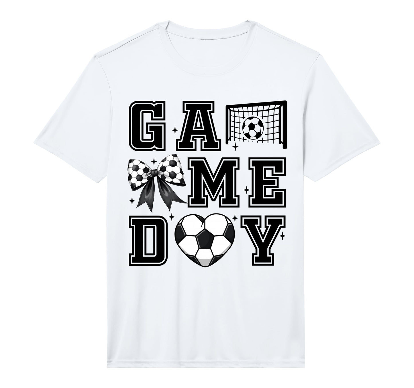 Soccer Coquette Bow Gameday Cheer T-Shirt - Custom Art Print for Adults - T-Shirt, Sweatshirt, Hoodie