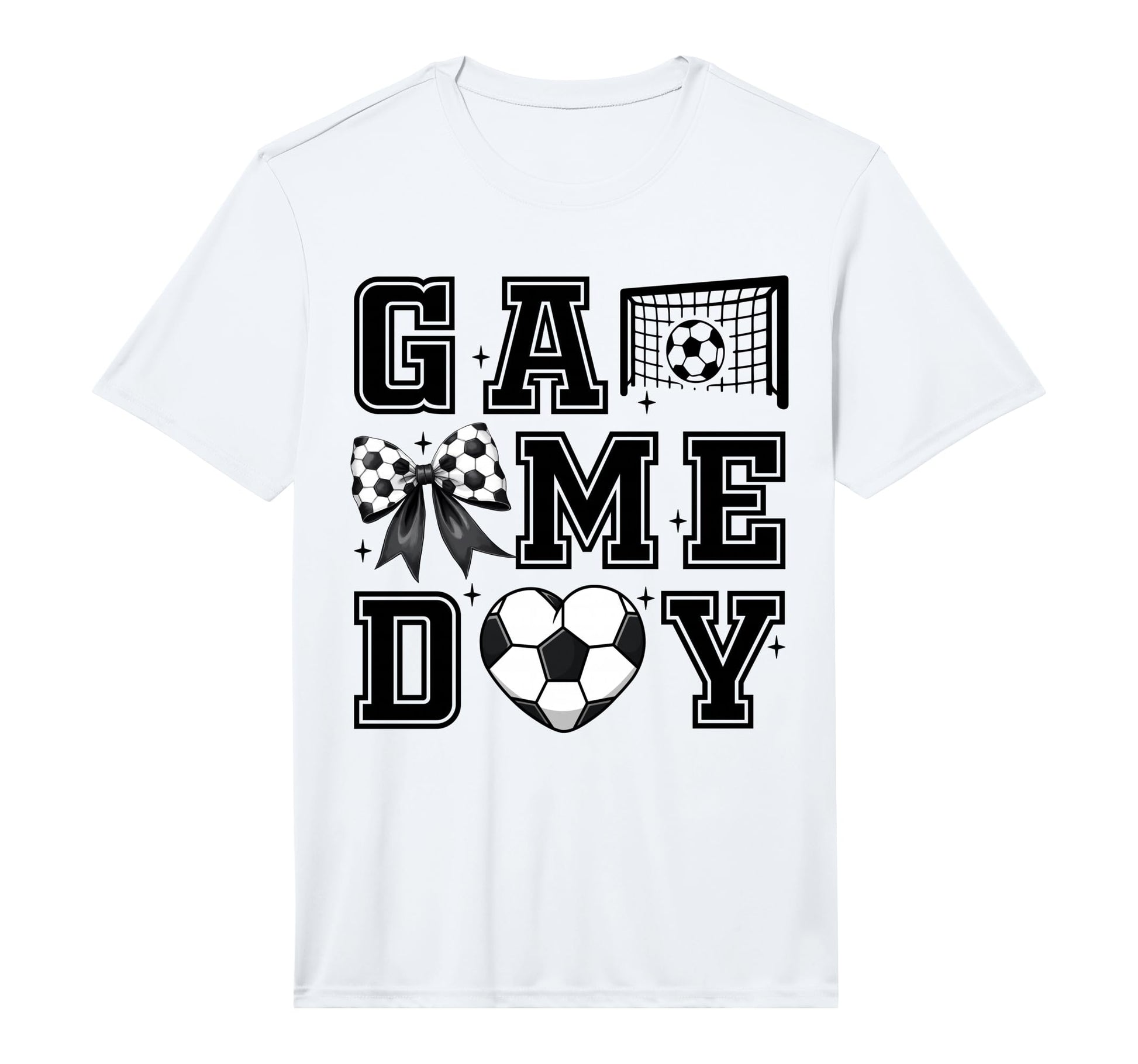 Soccer Coquette Bow Gameday Cheer T-Shirt - Custom Art Print for Adults - T-Shirt, Sweatshirt, Hoodie