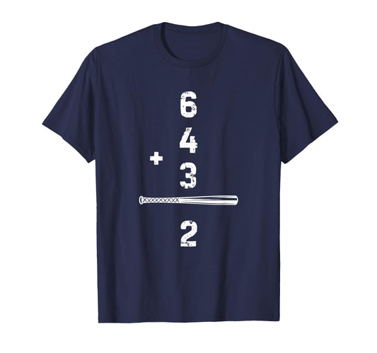 6 4 3 2 Double Play Baseball Player T-Shirt - Minimalist Print for Adults - T-Shirt, Sweatshirt, Hoodie