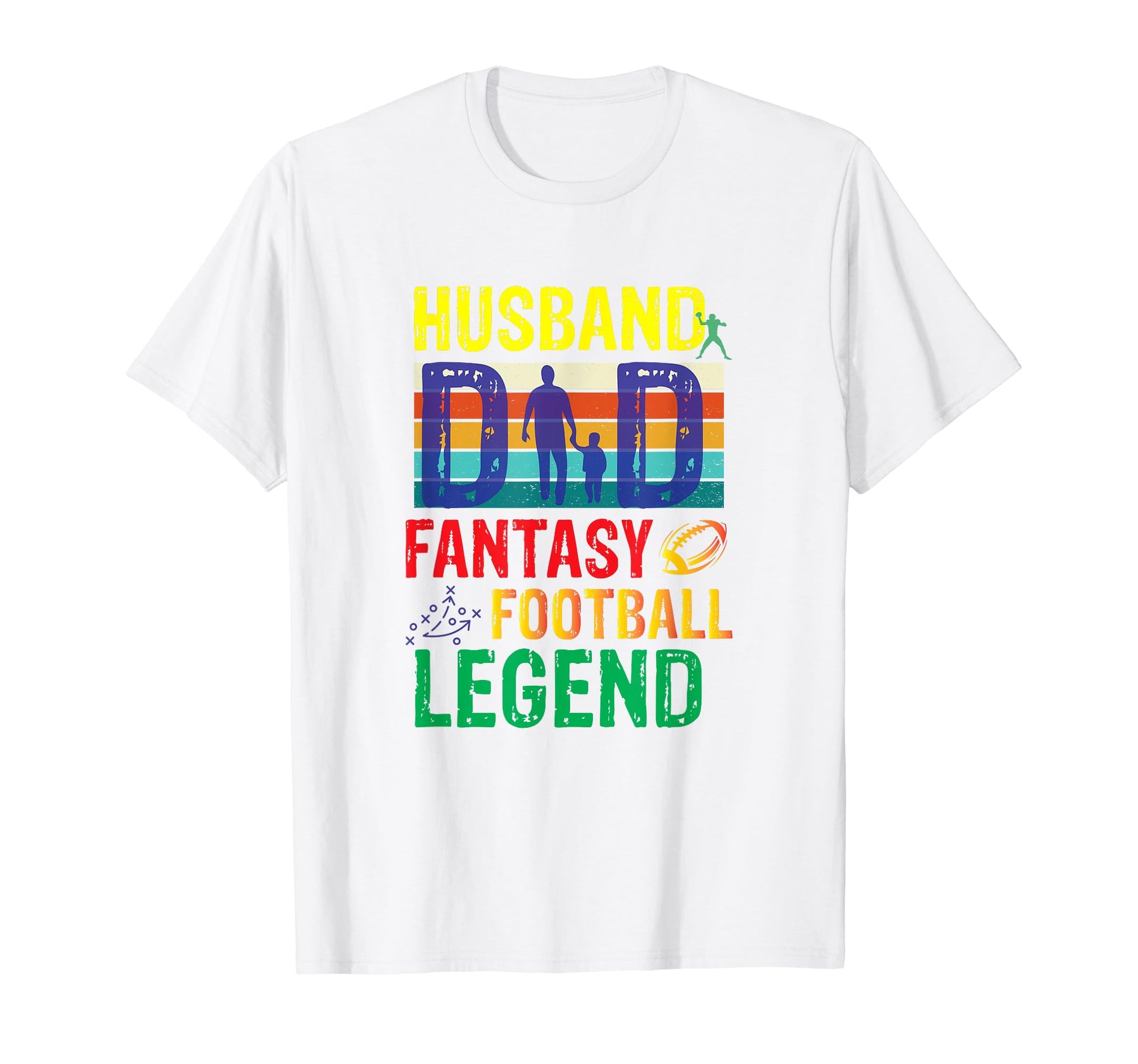 Mens Husband Dad Fantasy Football T-Shirt - Custom Art Print Men Women - T-Shirt, Sweatshirt, Hoodie
