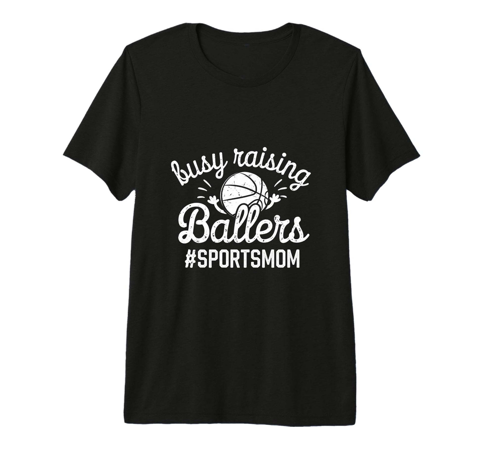 Busy Raising Ballers Funny Sports Mom Tri T-Shirt - Unique Graphic Unisex - T-Shirt, Sweatshirt, Hoodie