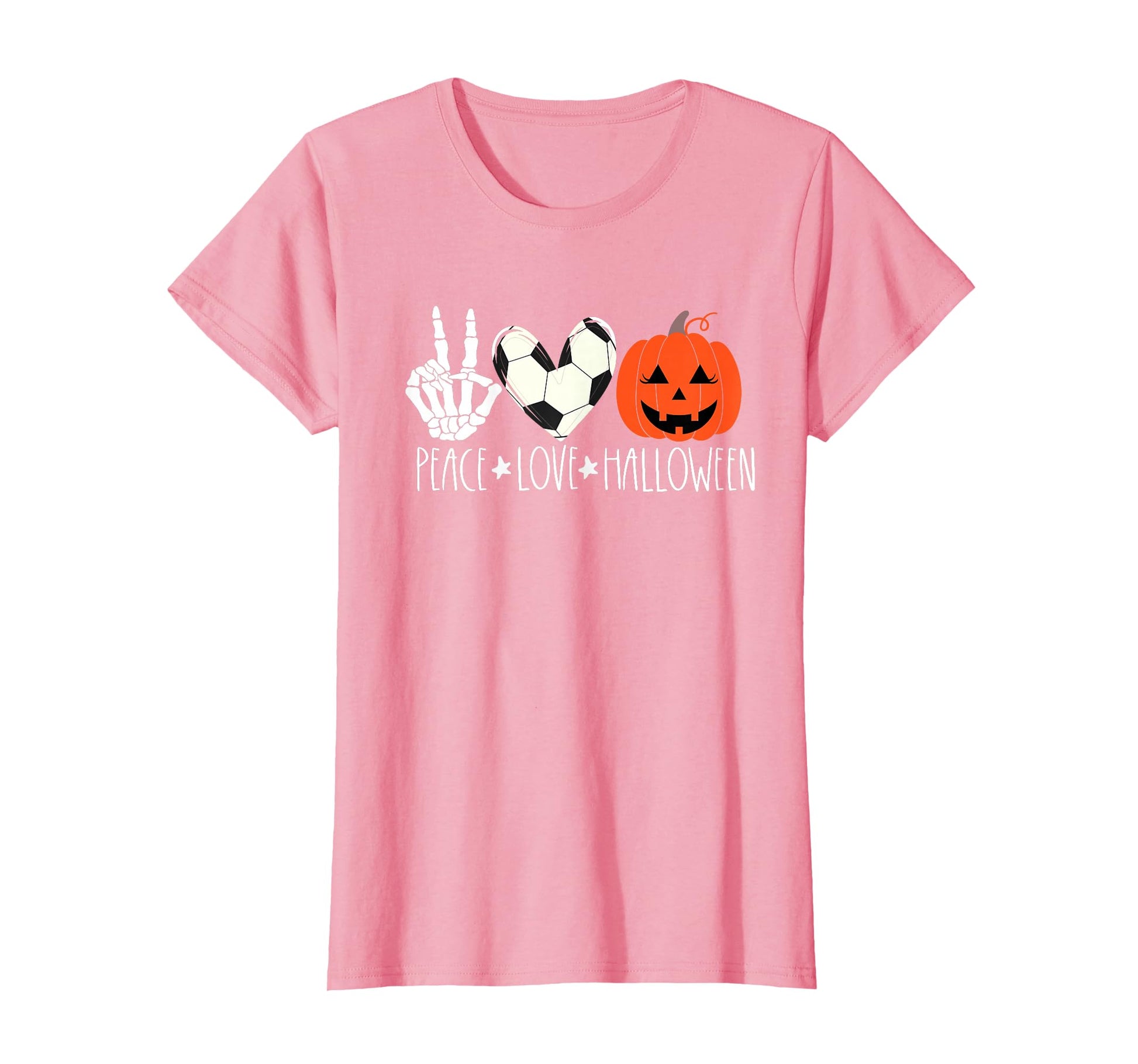 Soccer Peace Love Halloween Pumpkin T-Shirt - Fun Novelty Design Men Women - T-Shirt, Sweatshirt, Hoodie