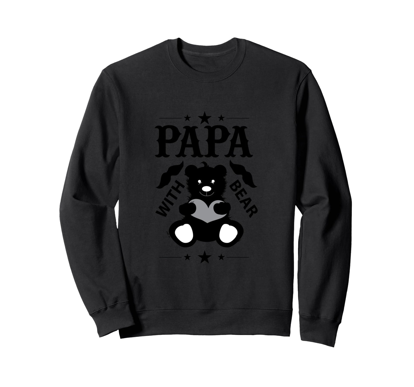 Papa Bear Mustache Teddy Dad Father Gift Hoodie - Novelty Apparel Unisex - T-Shirt, Sweatshirt, Hoodie