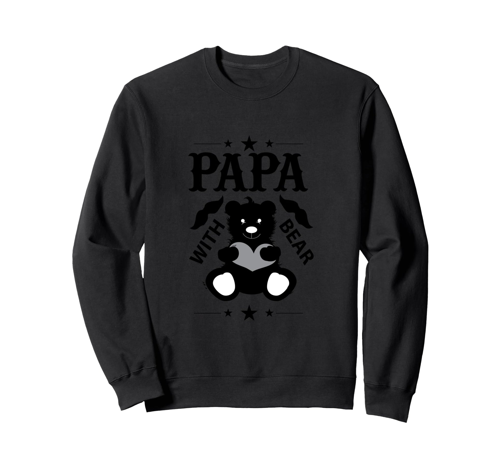 Papa Bear Mustache Teddy Dad Father Gift Hoodie - Novelty Apparel Unisex - T-Shirt, Sweatshirt, Hoodie
