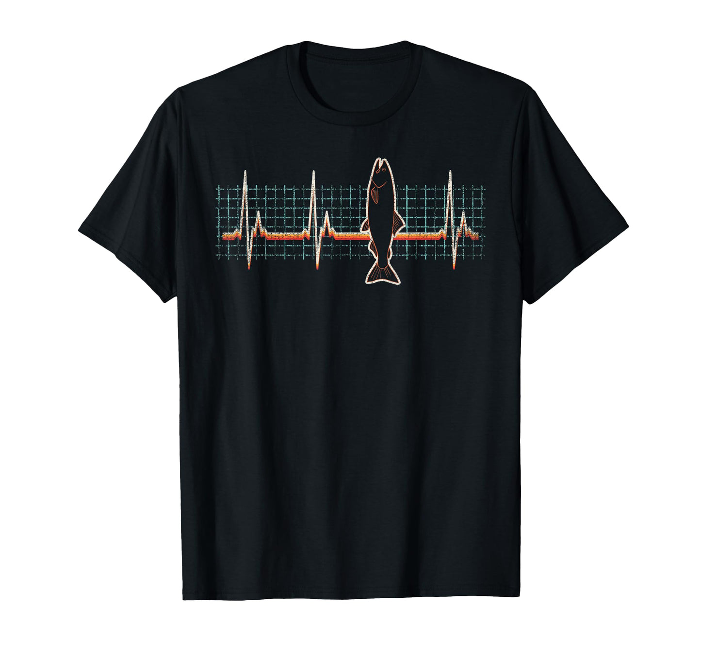 Salmon Fish Heartbeat 80S Gift T-Shirt - Custom Art Print Unisex - T-Shirt, Sweatshirt, Hoodie