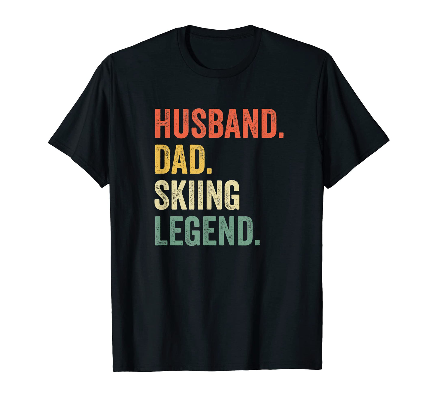 Mens Funny Skier Husband Dad Skiing T-Shirt - Minimalist Print for Adults - T-Shirt, Sweatshirt, Hoodie