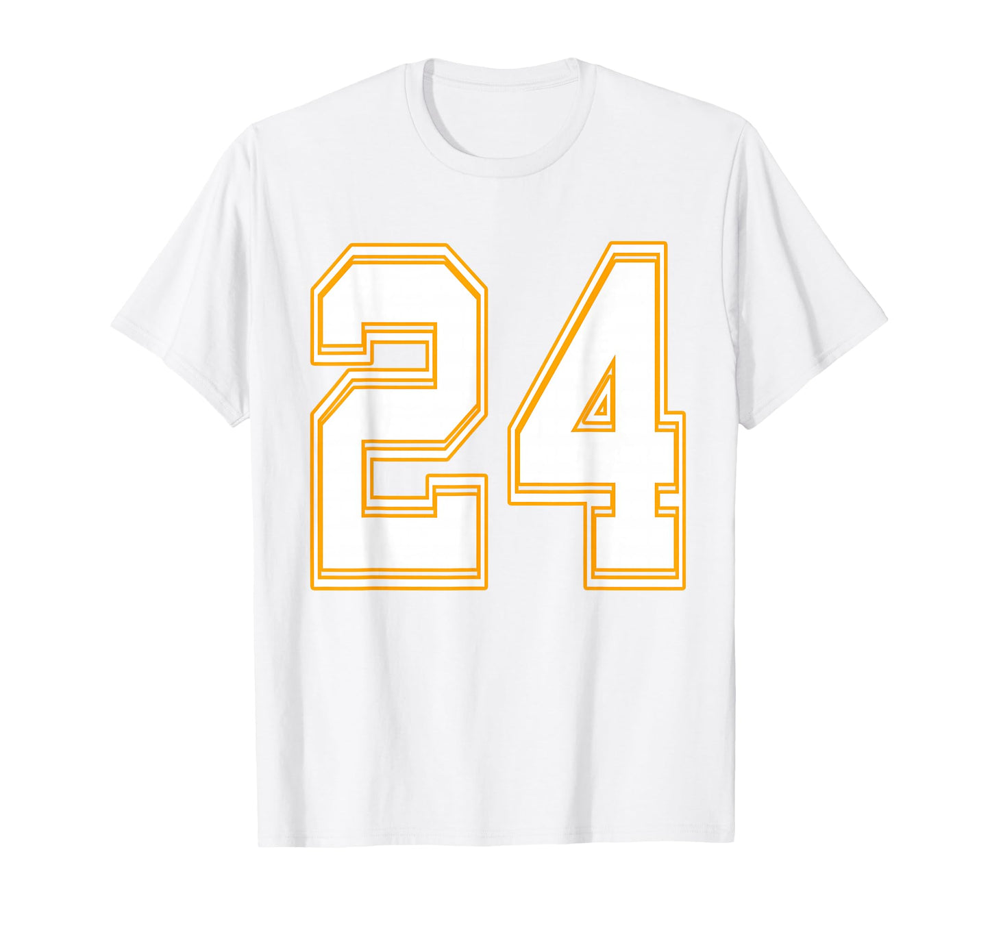 Number 24 Red Yellow White Football T-Shirt - Aesthetic Graphic Men Women - T-Shirt, Sweatshirt, Hoodie