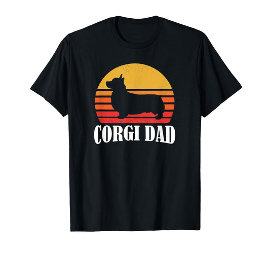 70S Sunset Pembroke Welsh Corgi Dog Dad T-Shirt - Aesthetic Graphic Unisex - T-Shirt, Sweatshirt, Hoodie
