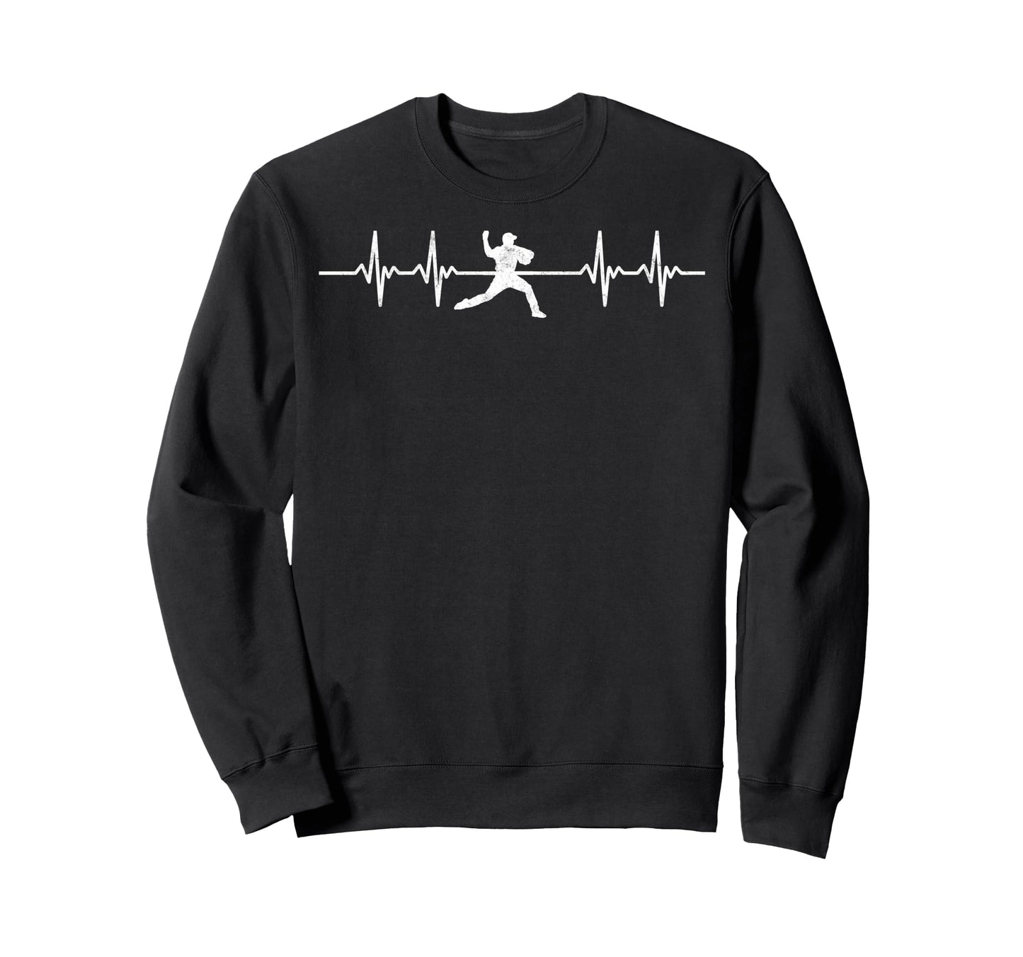 Baseball Player Heartbeat Coach Sweatshirt - Custom Art Print Men Women - T-Shirt, Sweatshirt, Hoodie