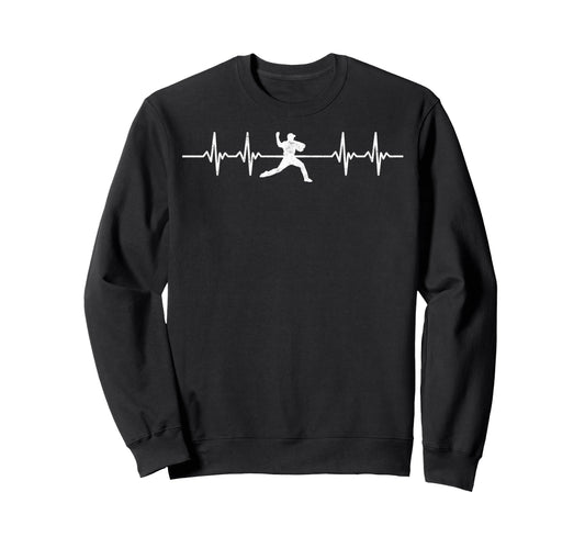 Baseball Player Heartbeat Coach Sweatshirt - Custom Art Print Men Women - T-Shirt, Sweatshirt, Hoodie