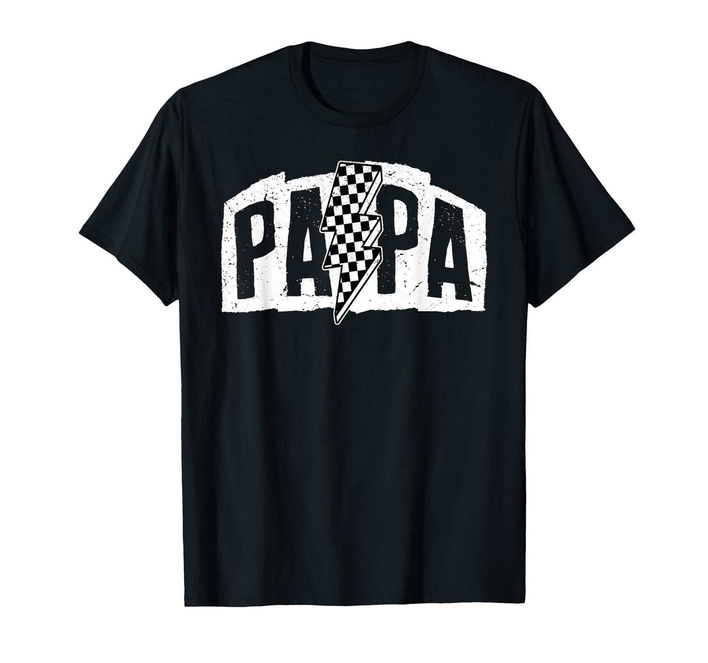 Groovy Papa Checkered Lightning Bolt T-Shirt - Custom Art Print Men Women - T-Shirt, Sweatshirt, Hoodie