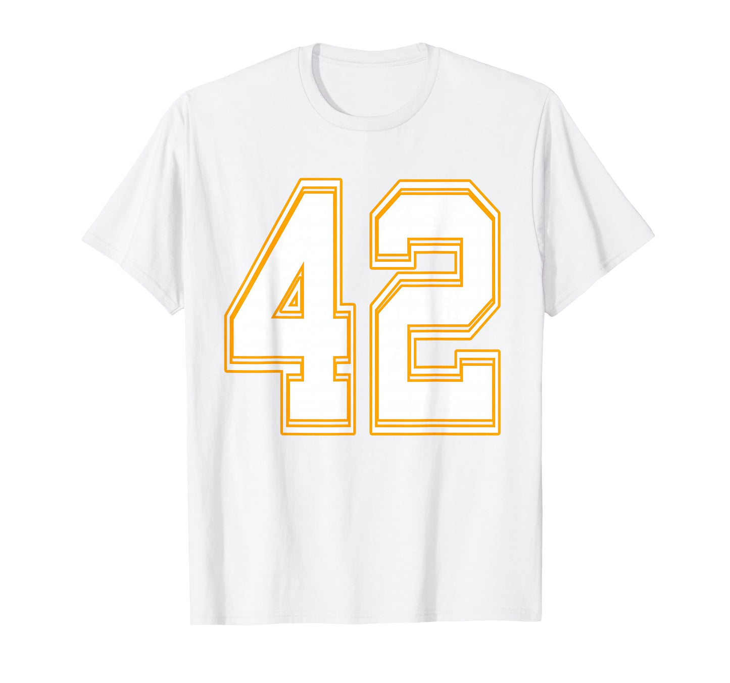 Number 42 Red Yellow White Football T-Shirt - Novelty Apparel for Adults - T-Shirt, Sweatshirt, Hoodie