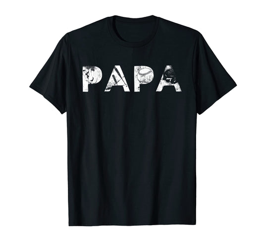 Baseball Player Papa Dad Great Father T-Shirt - Minimalist Print for Adults - T-Shirt, Sweatshirt, Hoodie