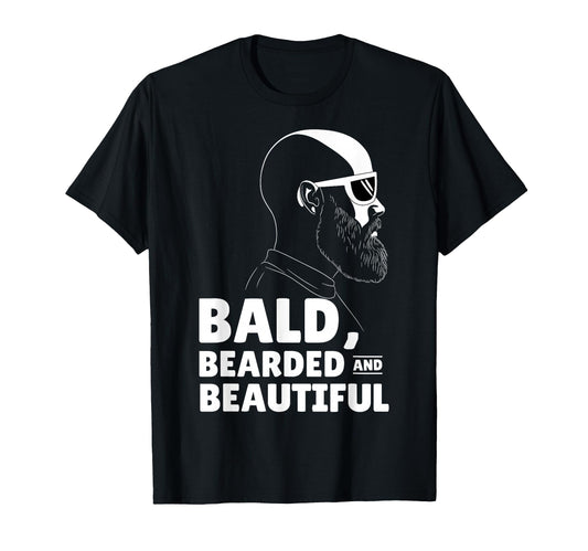 Bald Bearded Beautiful Grandfather Dads T-Shirt - Custom Art Print Unisex - T-Shirt, Sweatshirt, Hoodie