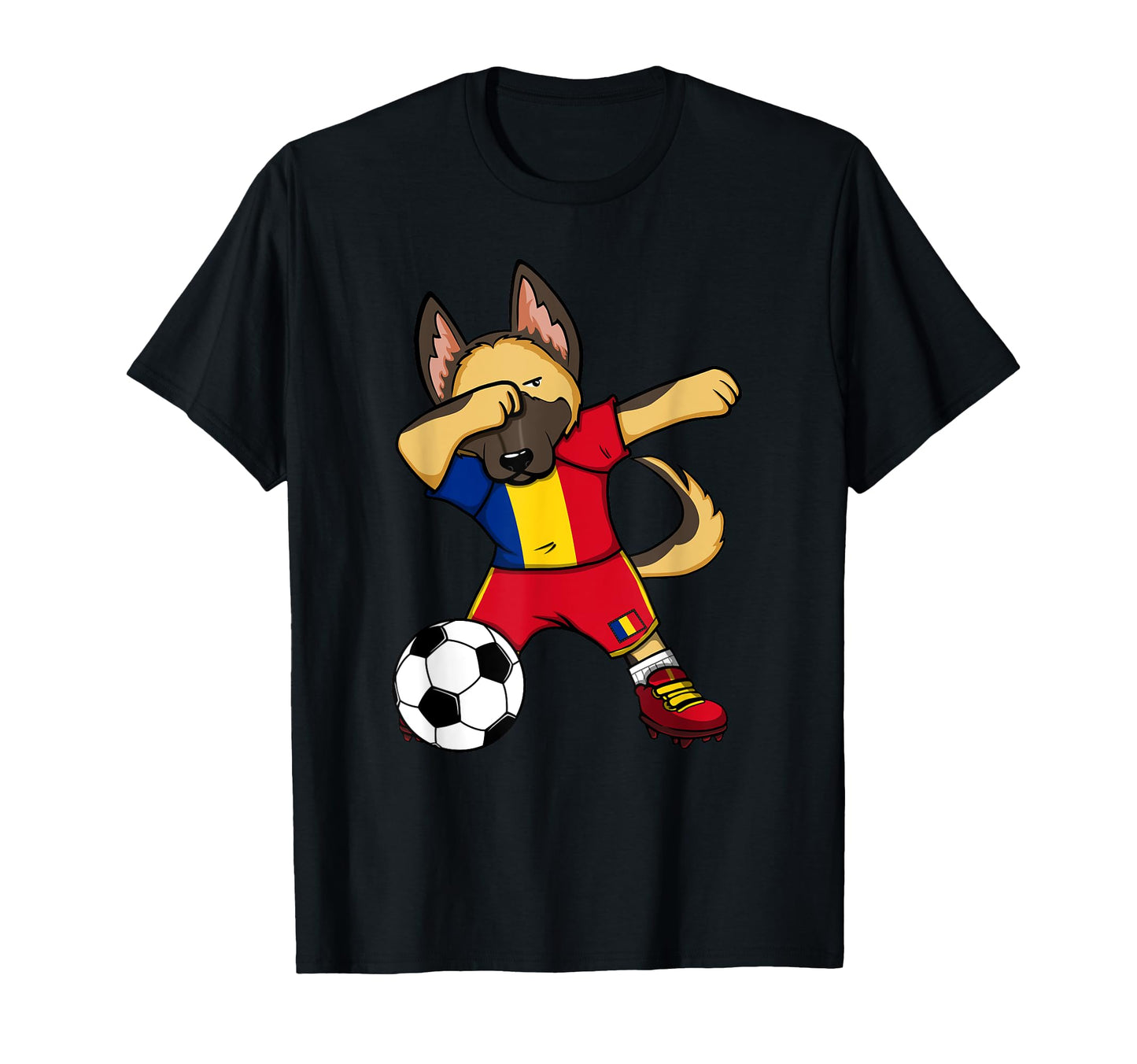 Dabbing German Shepherd Romania T-Shirt - Fun Novelty Design for Adults - T-Shirt, Sweatshirt, Hoodie