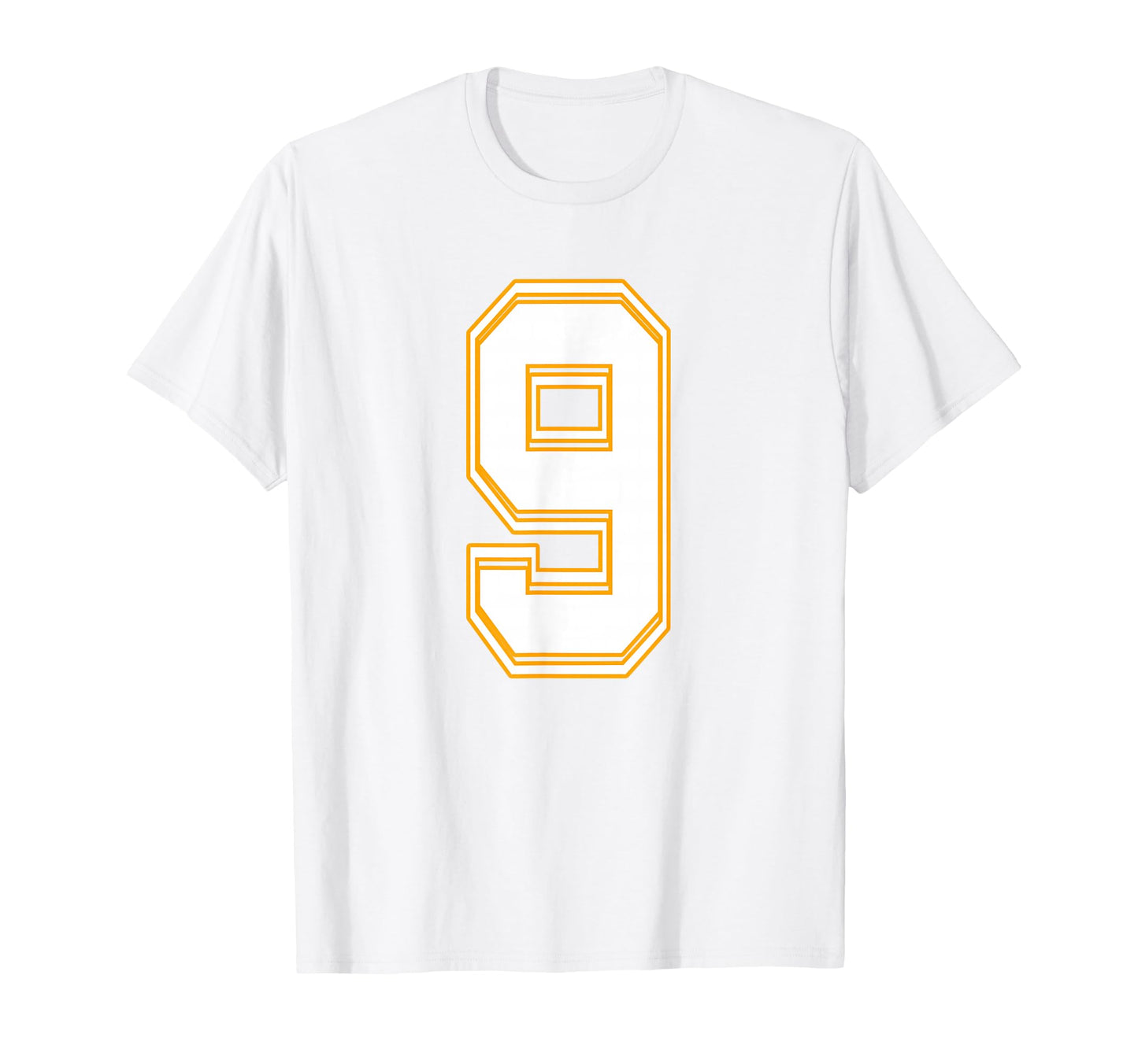Number 9 Red Yellow White Football T-Shirt - Aesthetic Graphic for Adults - T-Shirt, Sweatshirt, Hoodie