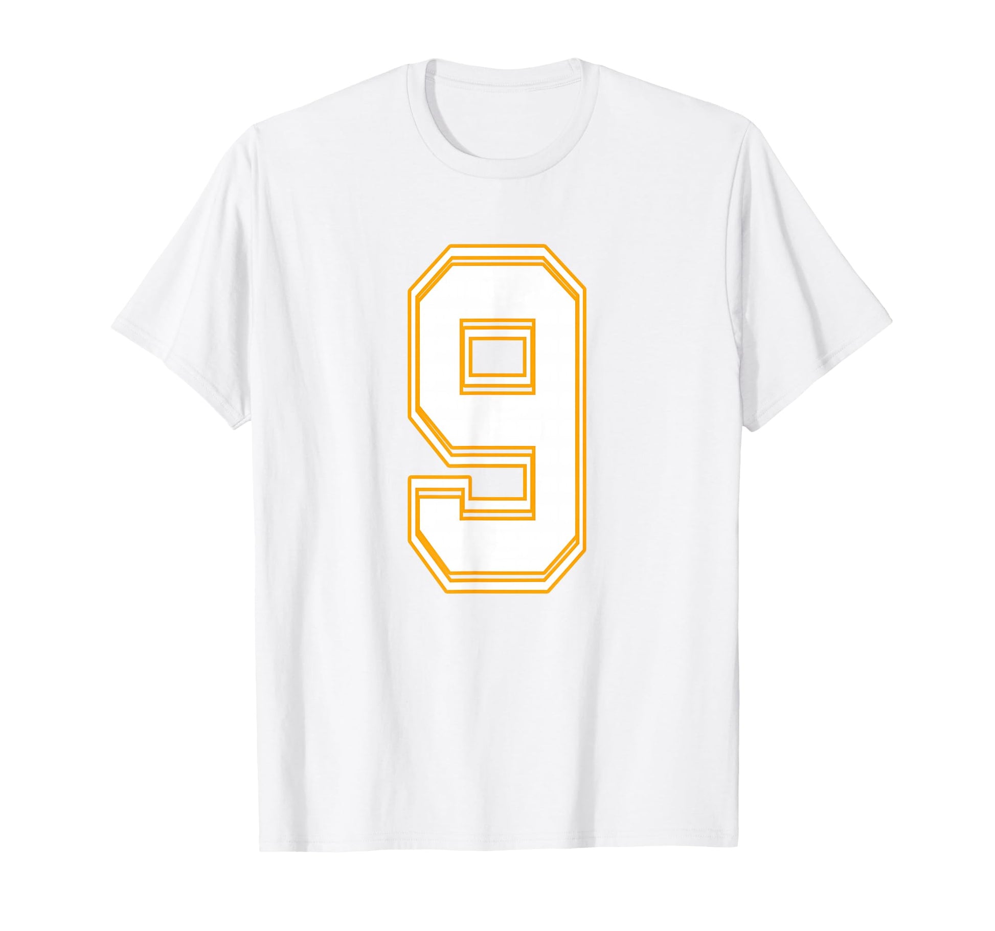 Number 9 Red Yellow White Football T-Shirt - Aesthetic Graphic for Adults - T-Shirt, Sweatshirt, Hoodie