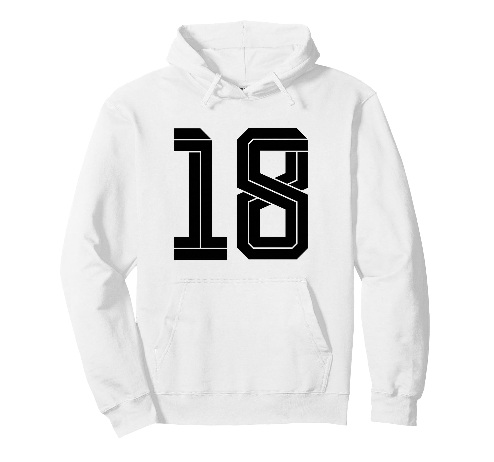18 White Number 18 Sports Fan Soccer Hoodie - Aesthetic Graphic Unisex - T-Shirt, Sweatshirt, Hoodie