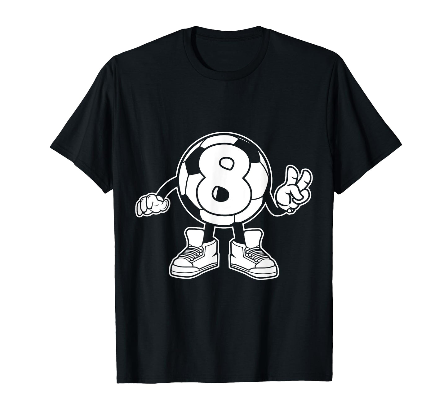 Number 8 Soccer 8Th Birthday T-Shirt - Custom Art Print for Adults - T-Shirt, Sweatshirt, Hoodie