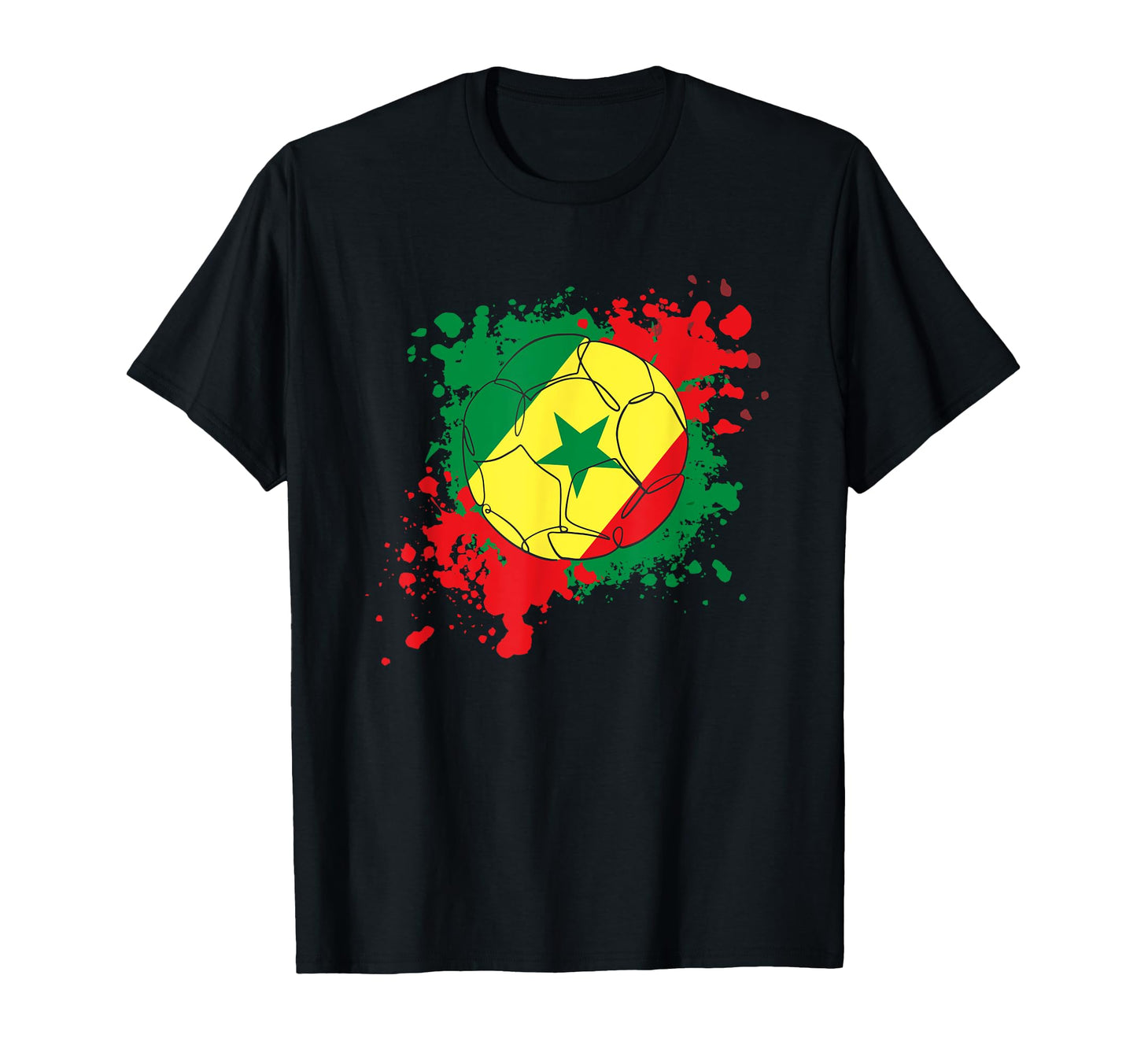 Soccer Ball Flag Senegal T-Shirt - Minimalist Print for Adults - T-Shirt, Sweatshirt, Hoodie